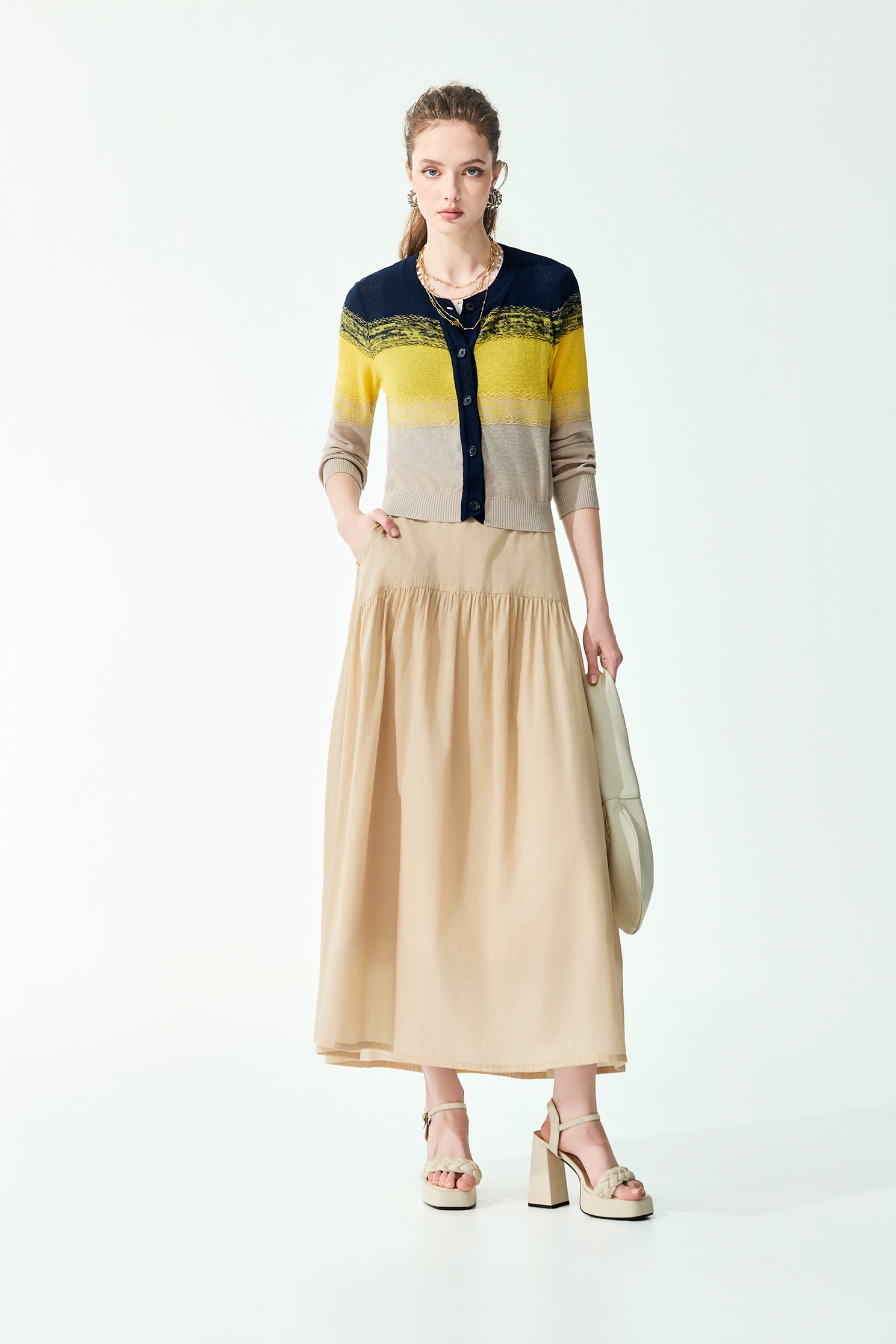 Colour Block Knit CardiganColour Block Knit Cardigan,Jackets,Outerwear,Season (SS) Look,Knitted,Knitted coats
