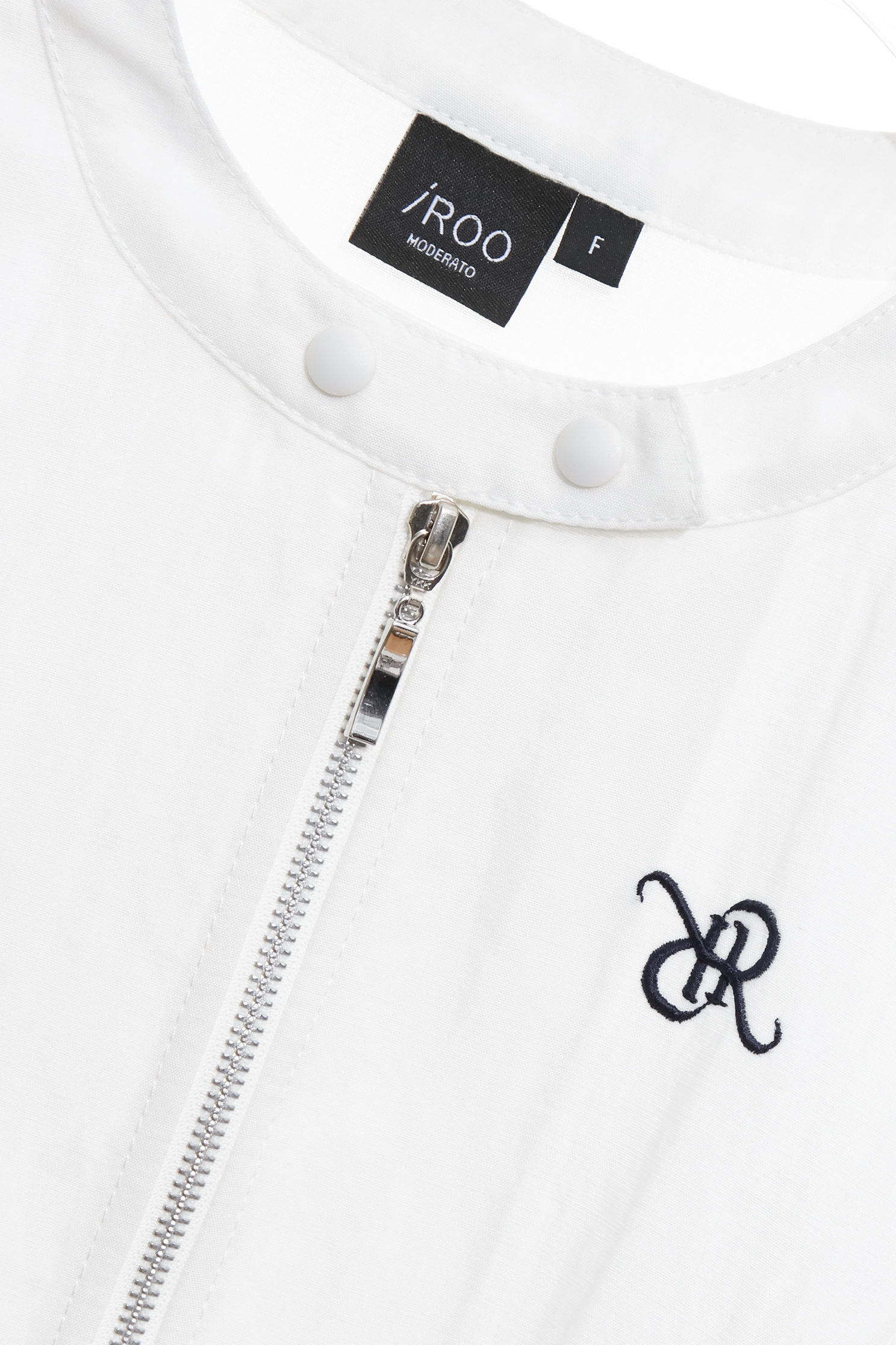 R Logo Front Zip Linen JacketR Logo Front Zip Linen Jacket,Jackets,Outerwear,Season (SS) Look,White outerwear