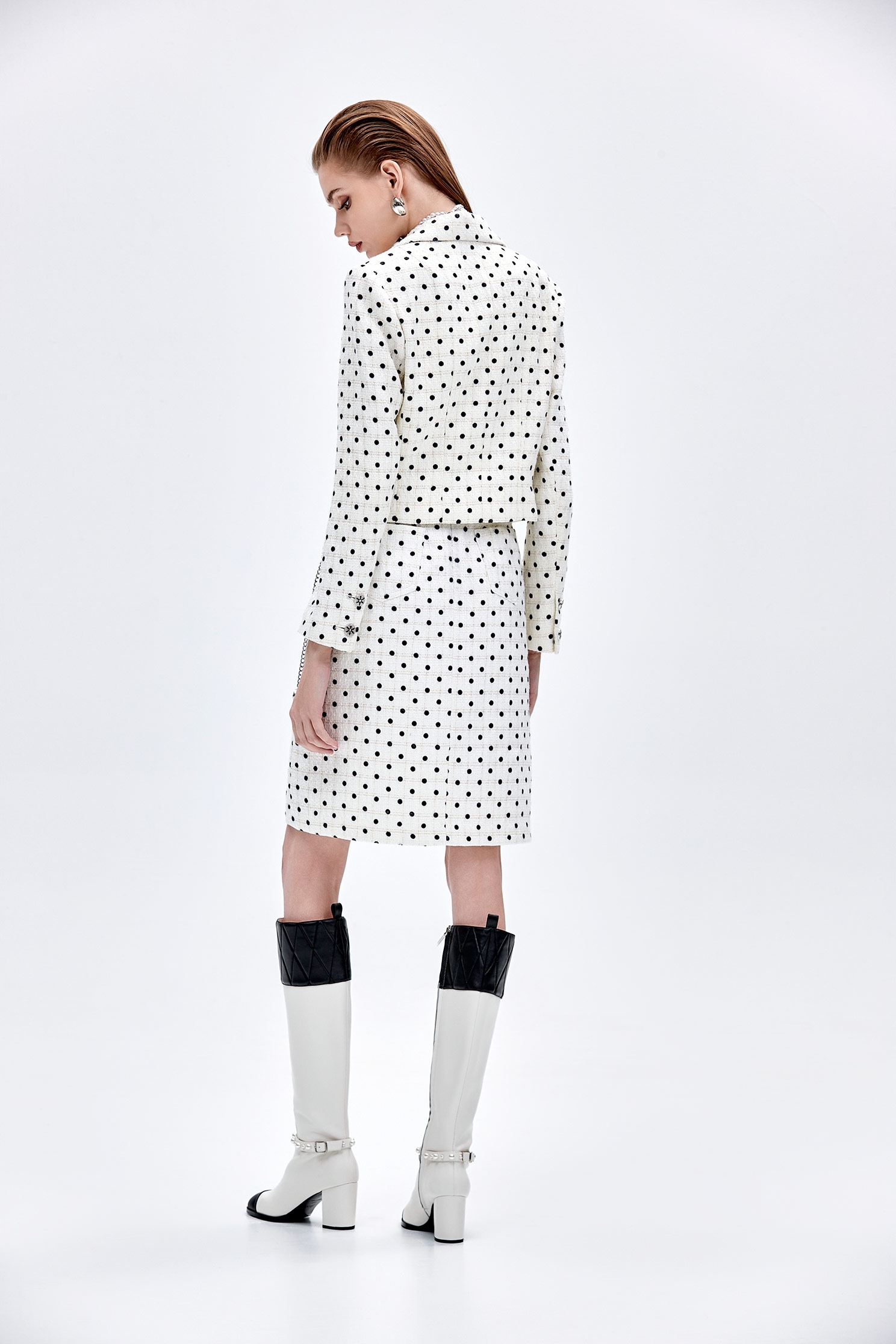 Retro Polka Dot Crop BlazerRetro Polka Dot Crop Blazer,Jackets,dotcollection,Season (AW) Look
