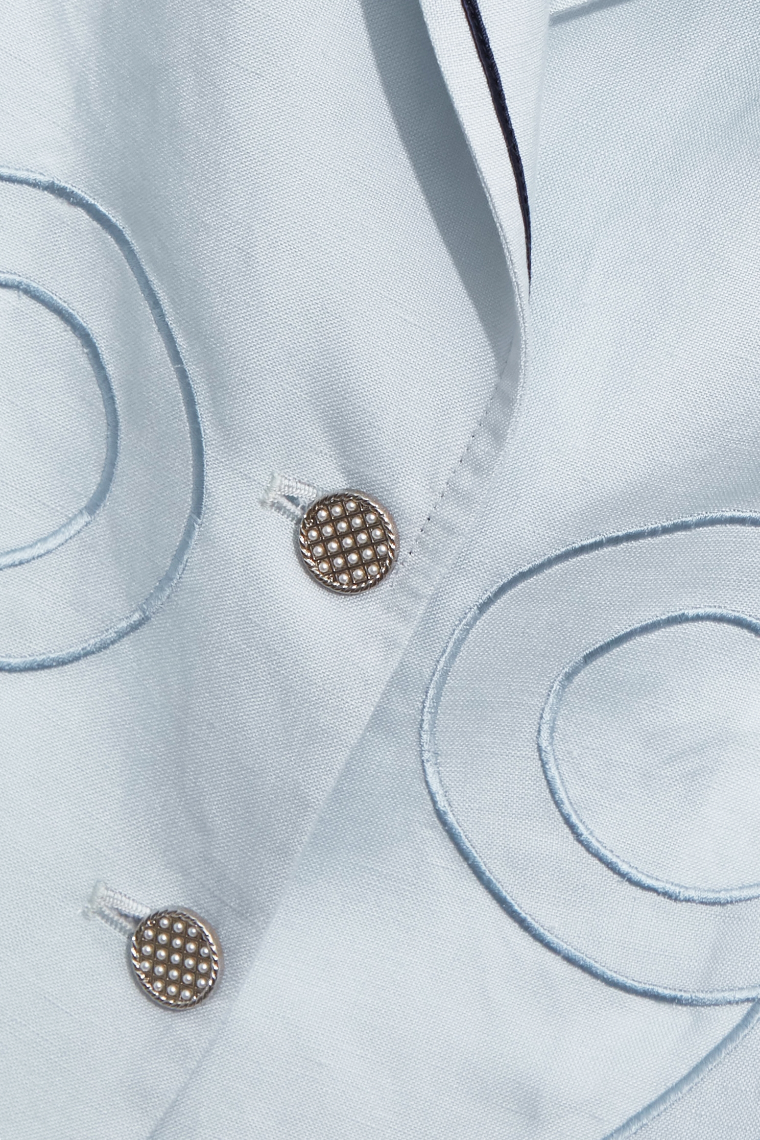 R Logo Light Blue BlazerR Logo Light Blue Blazer,Office Looks,Embroidered,Outerwear,co-ord sets,Season (AW) Look,bows,Blazers,Long sleeve outerwear