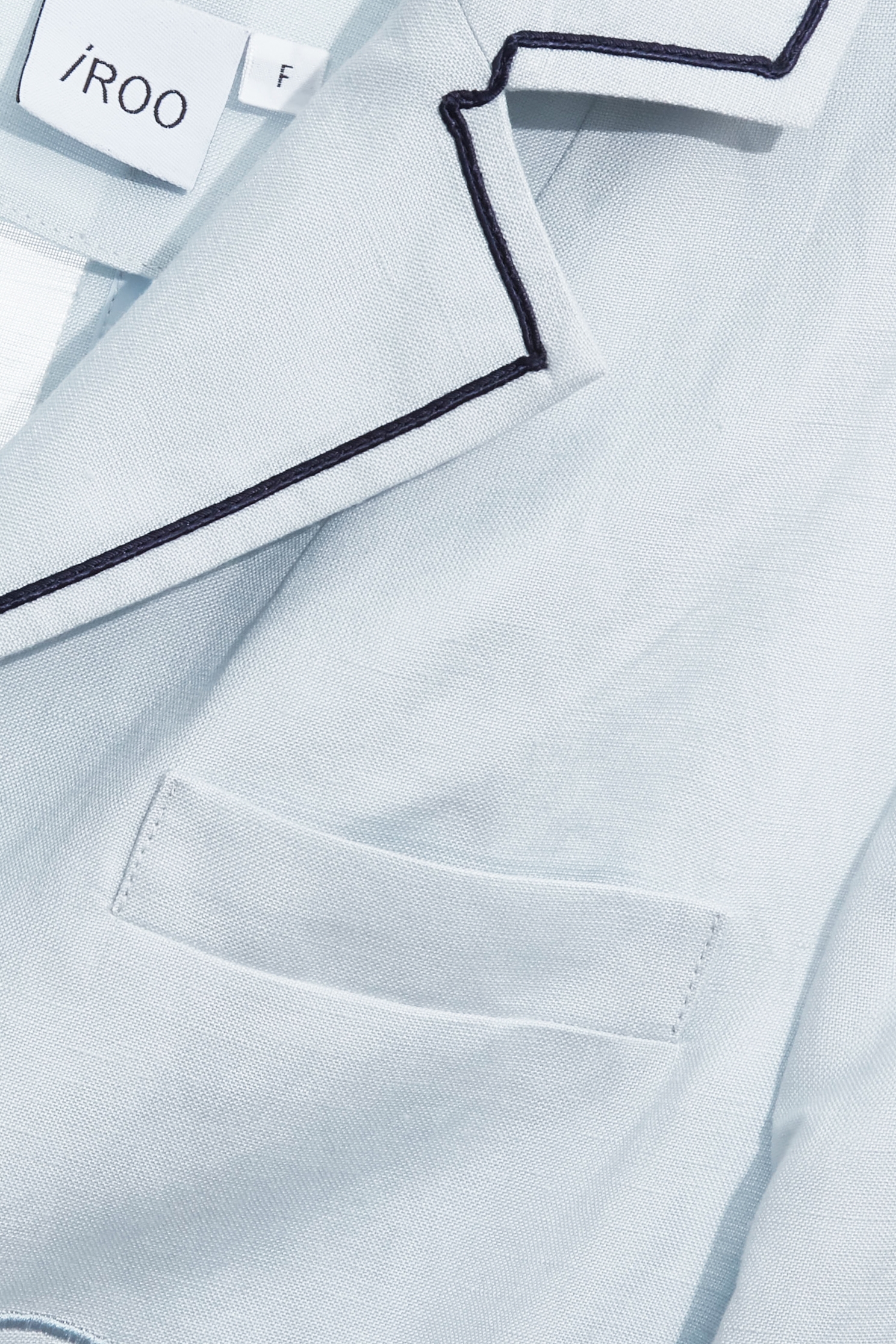 R Logo Light Blue BlazerR Logo Light Blue Blazer,Office Looks,Embroidered,Outerwear,co-ord sets,Season (AW) Look,bows,Blazers,Long sleeve outerwear