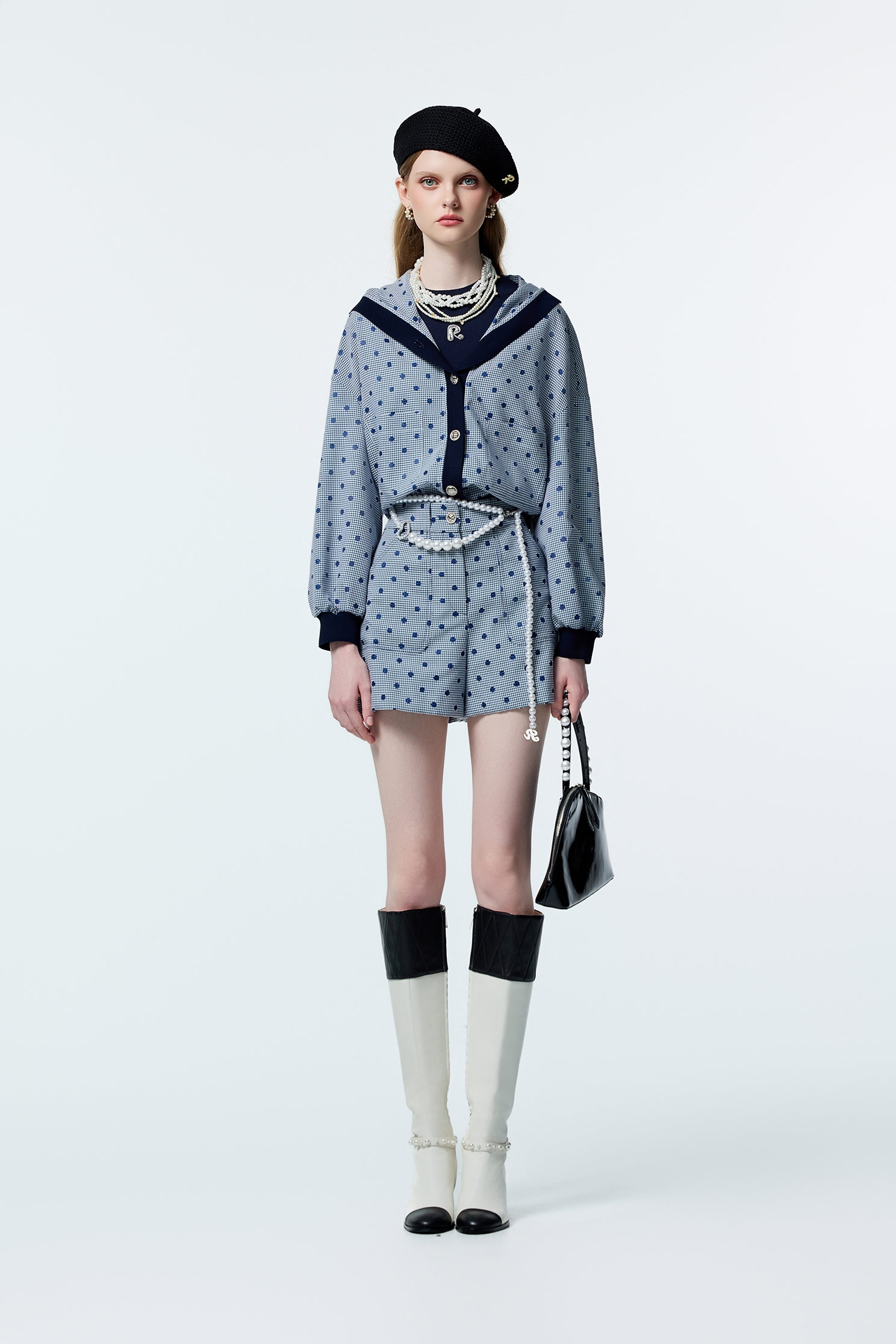 Dotted Embroidery Detail Plaid JacketDotted Embroidery Detail Plaid Jacket,Office Looks,Outerwear,co-ord sets,Plaid,dotcollection,Season (AW) Look,Hoodie jackets,Knitted,Long sleeve outerwear