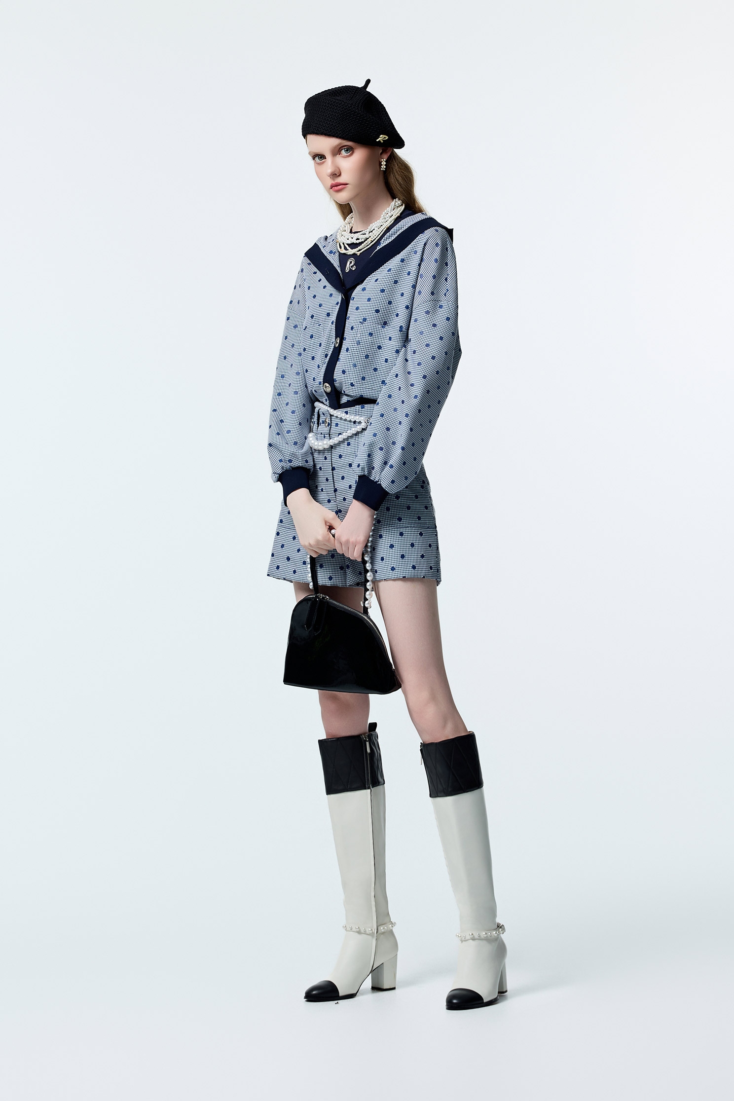 Dotted Embroidery Detail Plaid JacketDotted Embroidery Detail Plaid Jacket,Office Looks,Outerwear,co-ord sets,Plaid,dotcollection,Season (AW) Look,Hoodie jackets,Knitted,Long sleeve outerwear