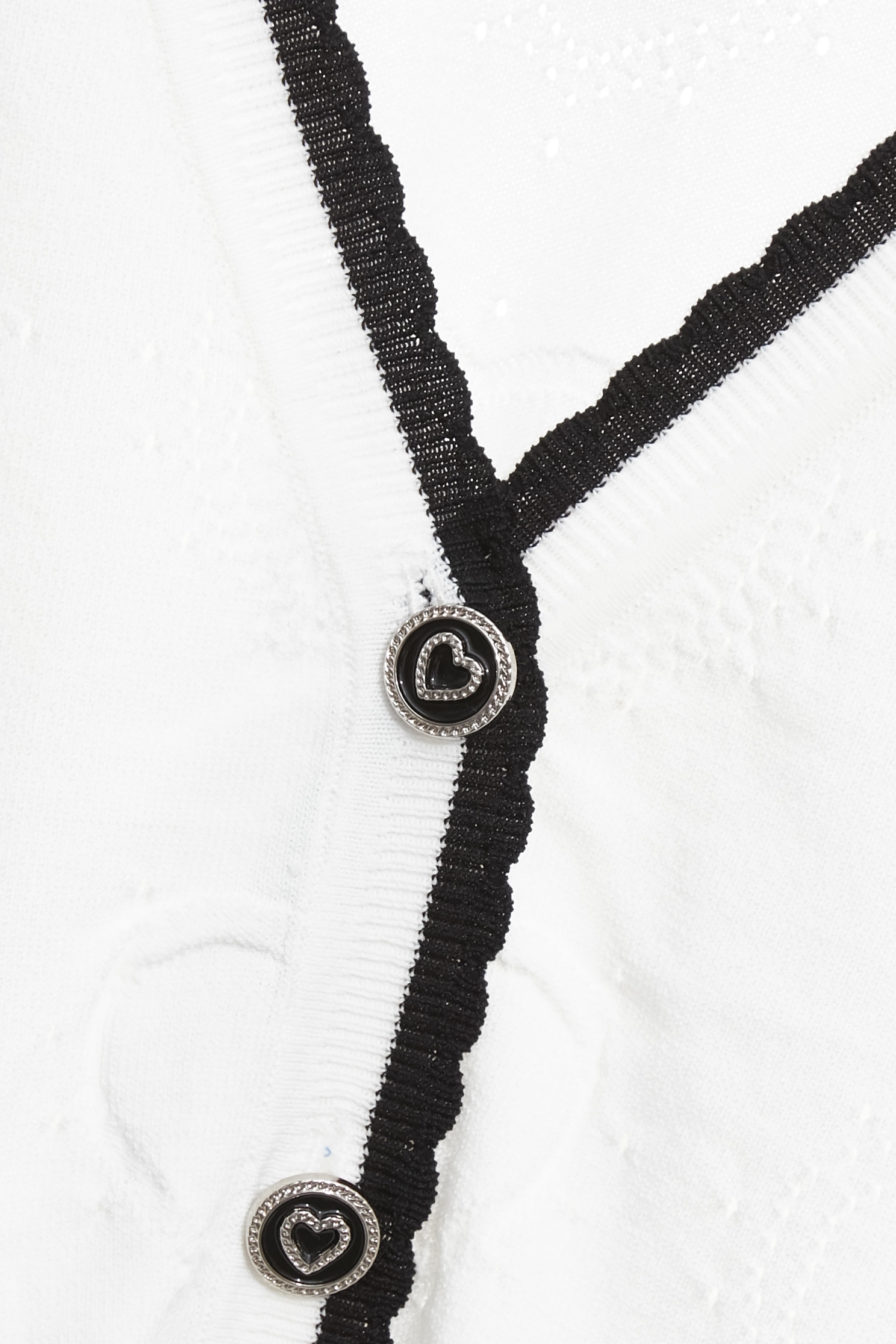 Contrast Trim Knit CardiganContrast Trim Knit Cardigan,Jackets,Outerwear,Season (SS) Look,White outerwear,Embroidered,Knitted,Knitted coats
