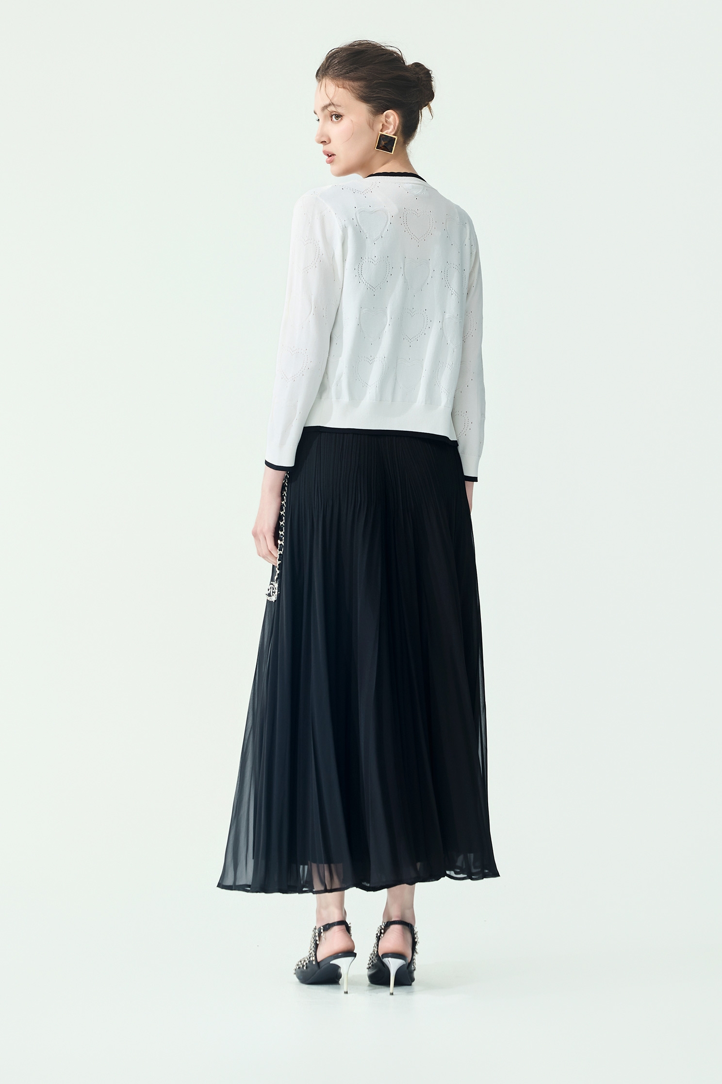 Contrast Trim Knit CardiganContrast Trim Knit Cardigan,Jackets,Outerwear,Season (SS) Look,White outerwear,Embroidered,Knitted,Knitted coats