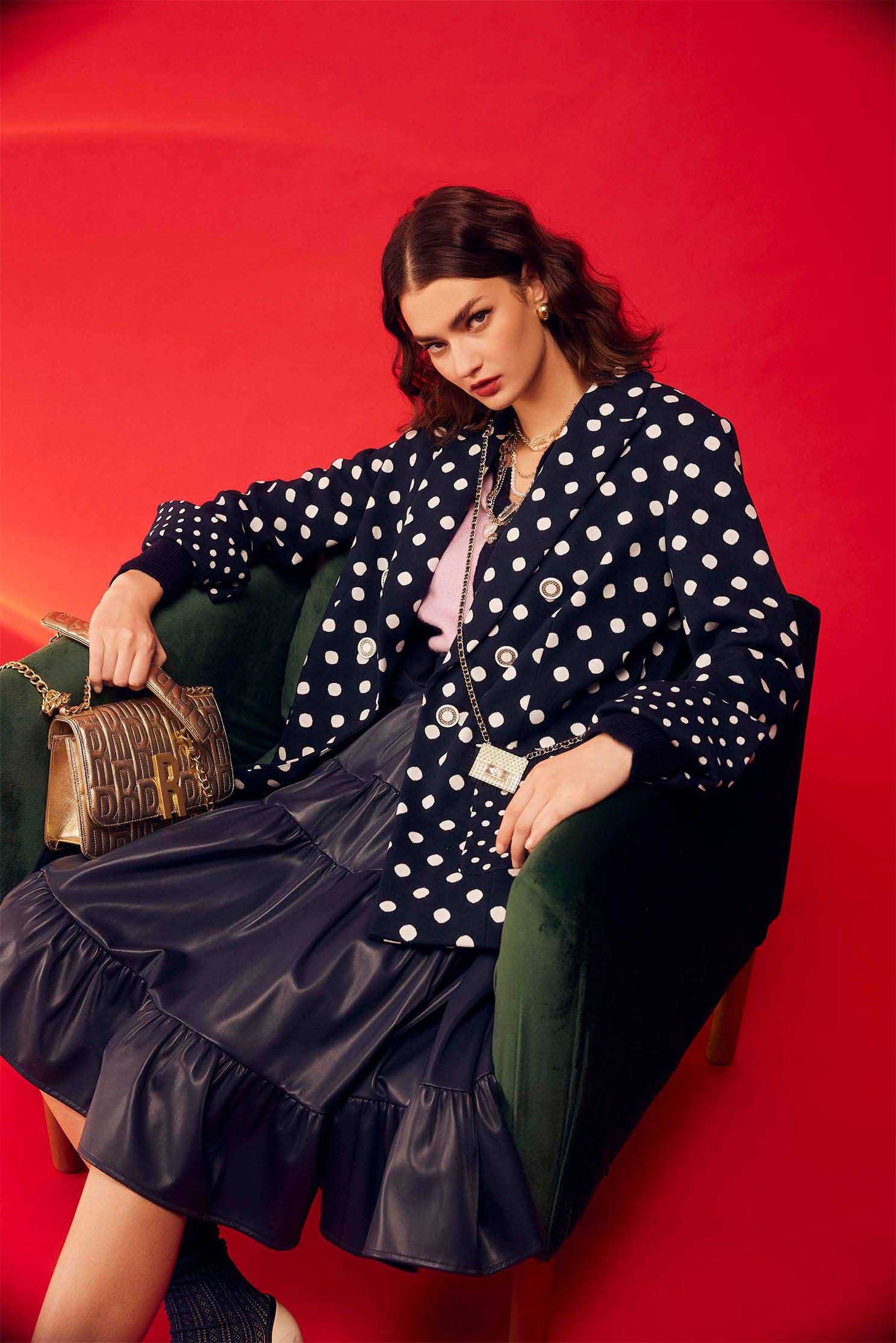 Polka Dot Mid Length BlazerPolka Dot Mid Length Blazer,Jackets,Outerwear,Season (SS) Look
