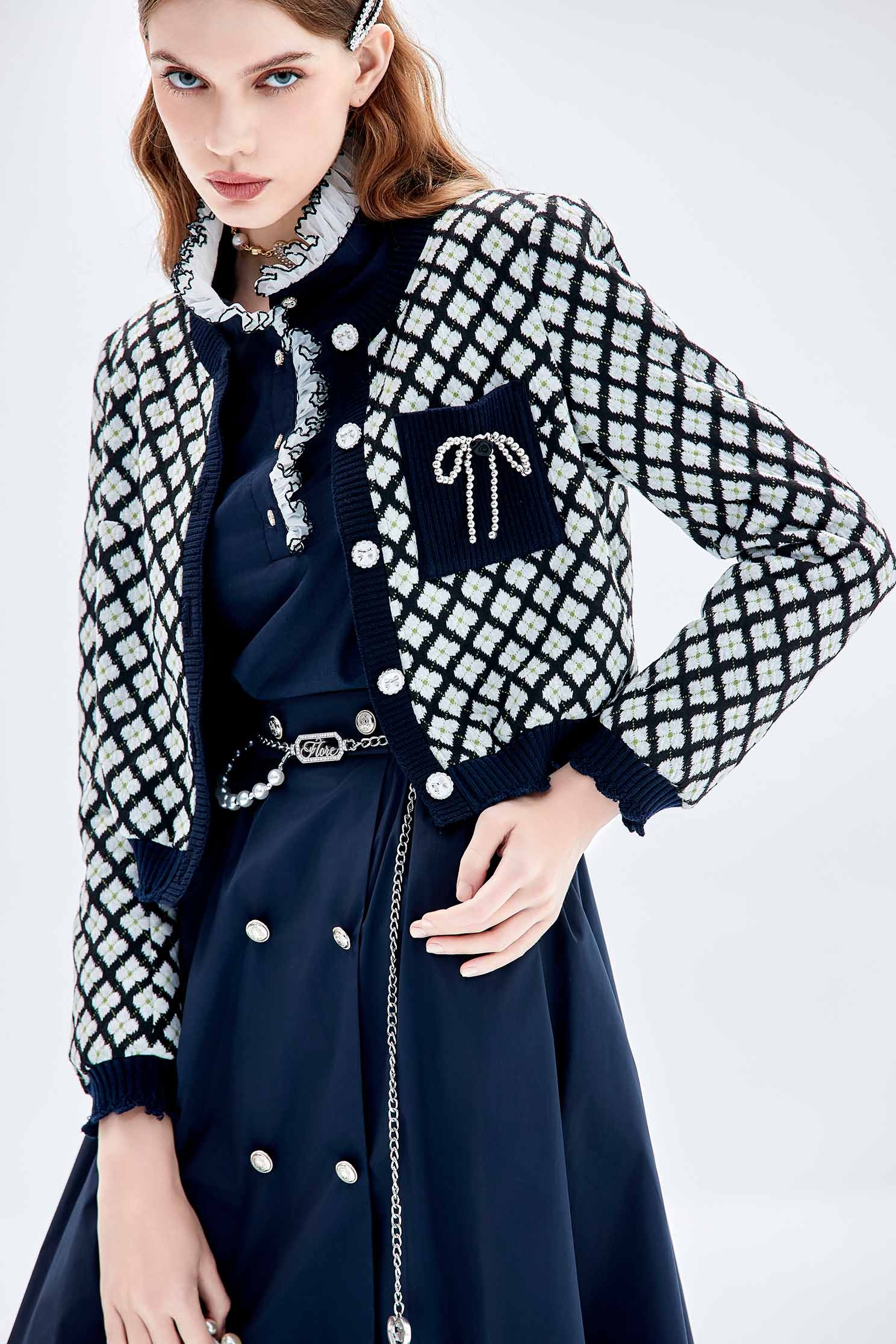 Retro Floral Print Button Front JacketRetro Floral Print Button Front Jacket,Jackets,Outerwear,Season (AW) Look