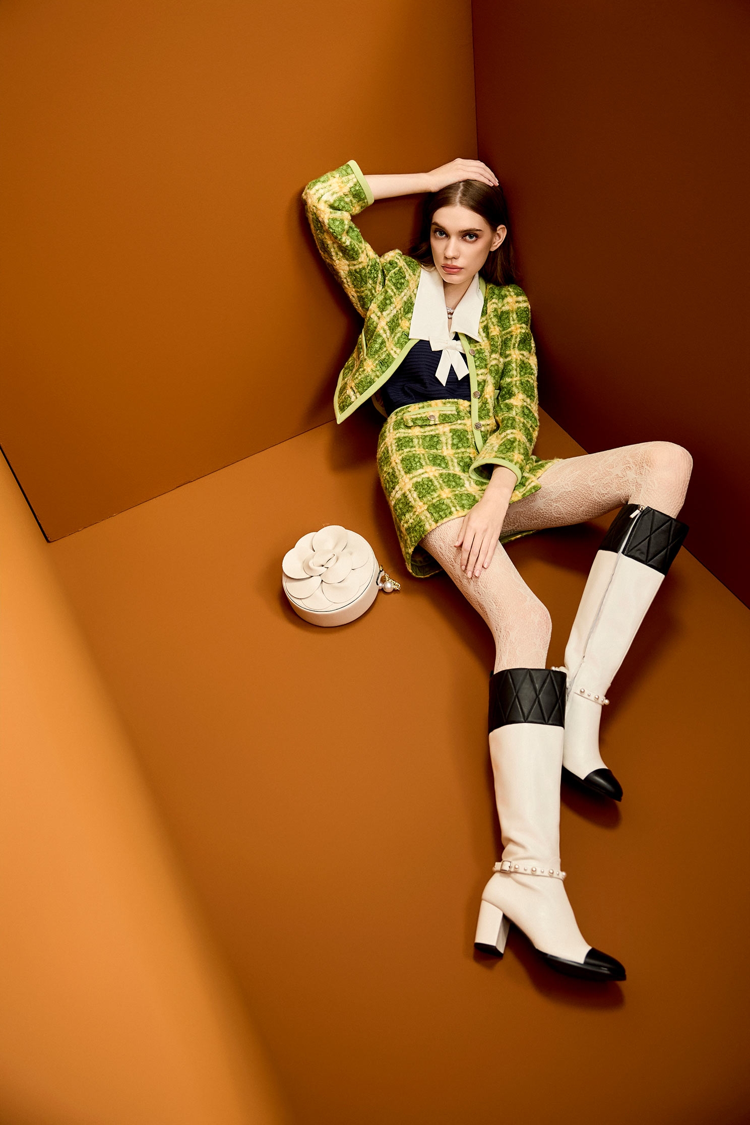 Green Checkered  JacketGreen Checkered  Jacket,Jackets,Outerwear,Plaid,Season (AW) Look