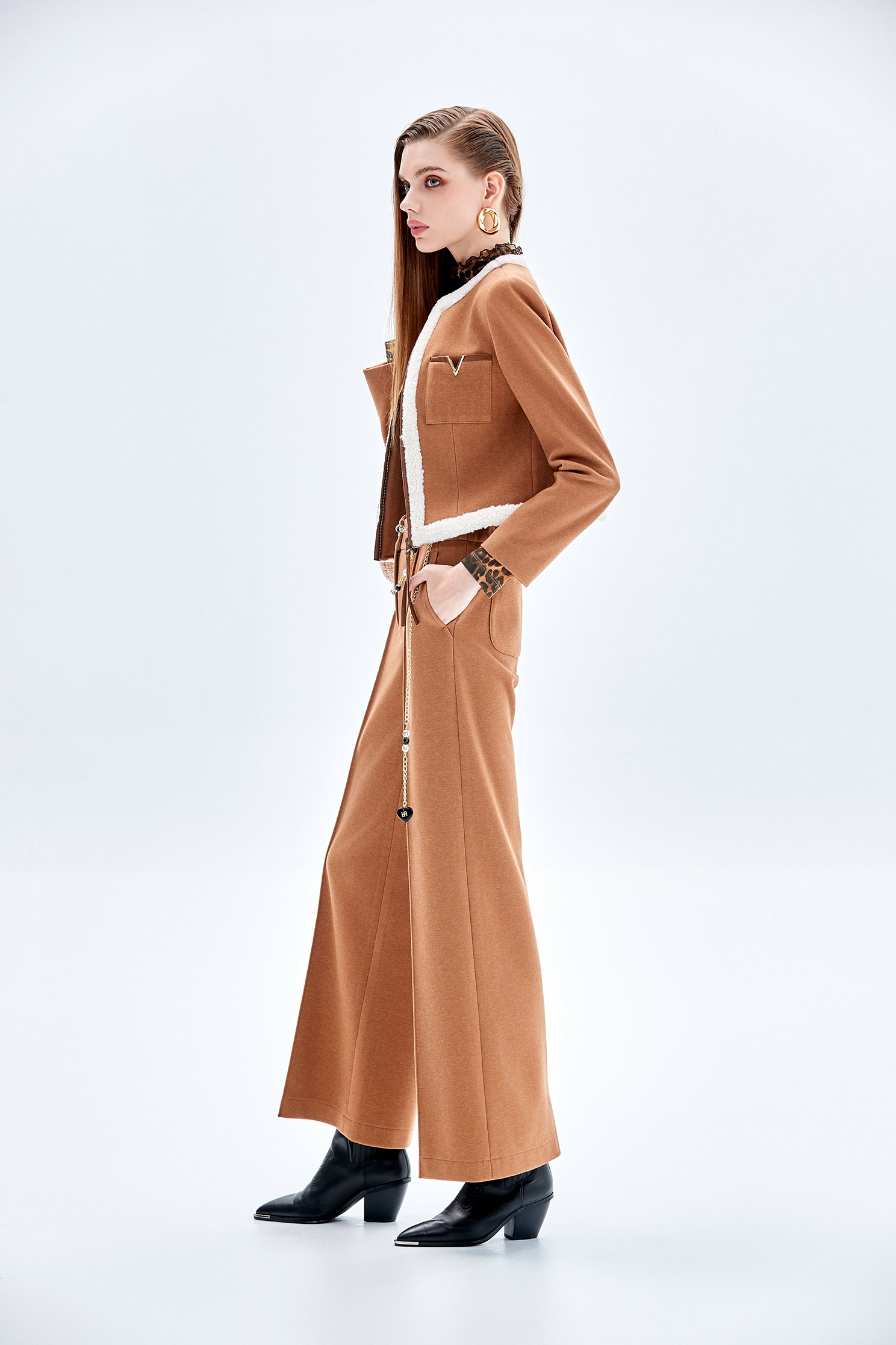 PU Jacket With Faux Fur Trim DetailPU Jacket With Faux Fur Trim Detail,Jackets,Season (AW) Look