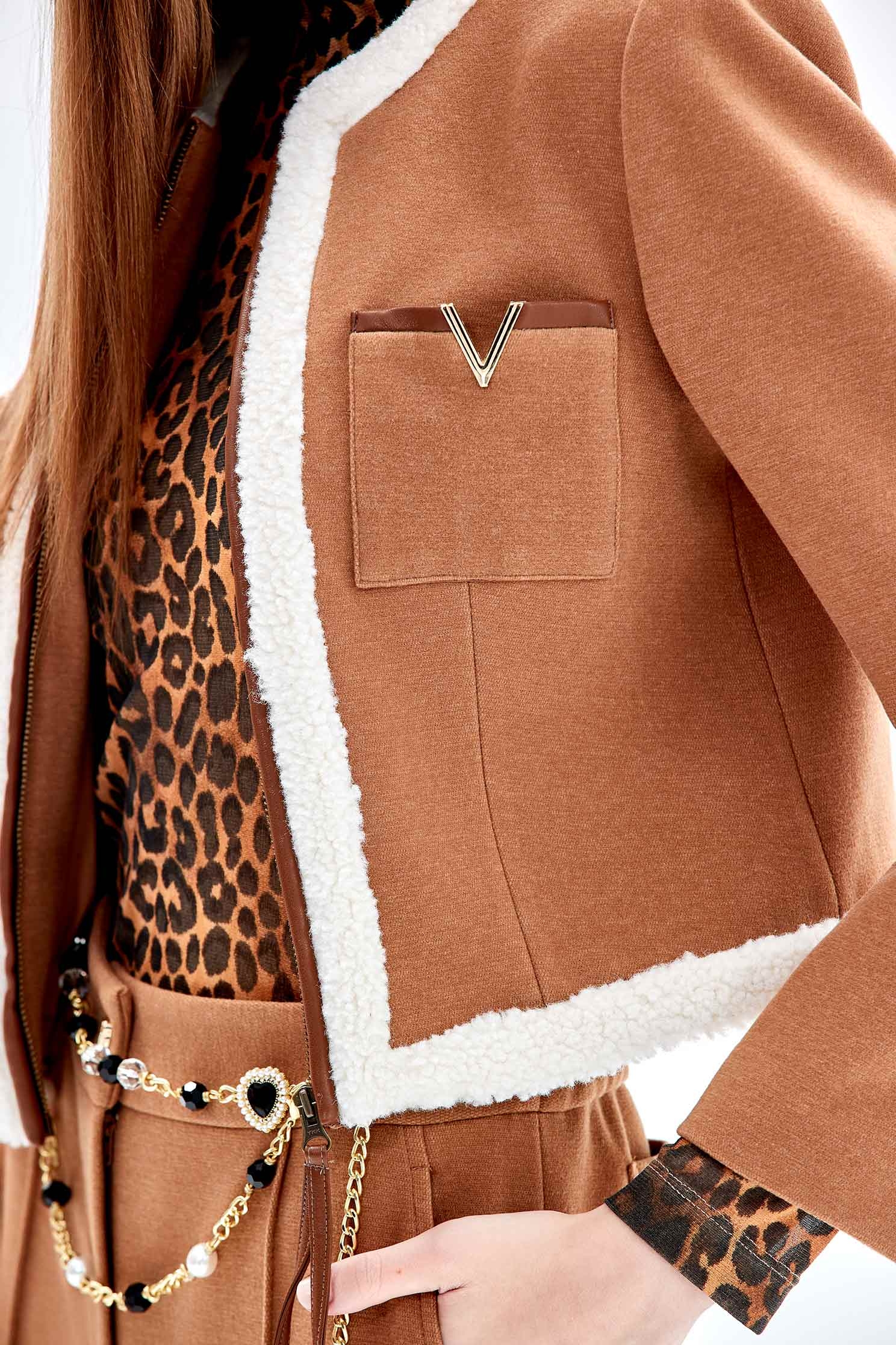 PU Jacket With Faux Fur Trim DetailPU Jacket With Faux Fur Trim Detail,Jackets,Season (AW) Look