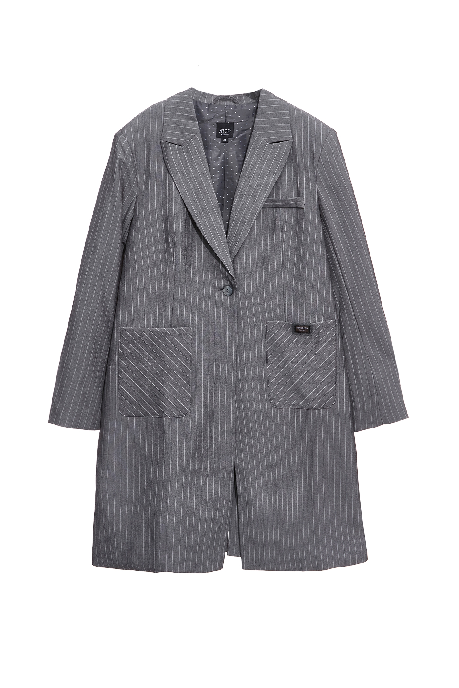Pinstripe Long BlazerPinstripe Long Blazer,Jackets,Outerwear,Stripe,Season (AW) Look