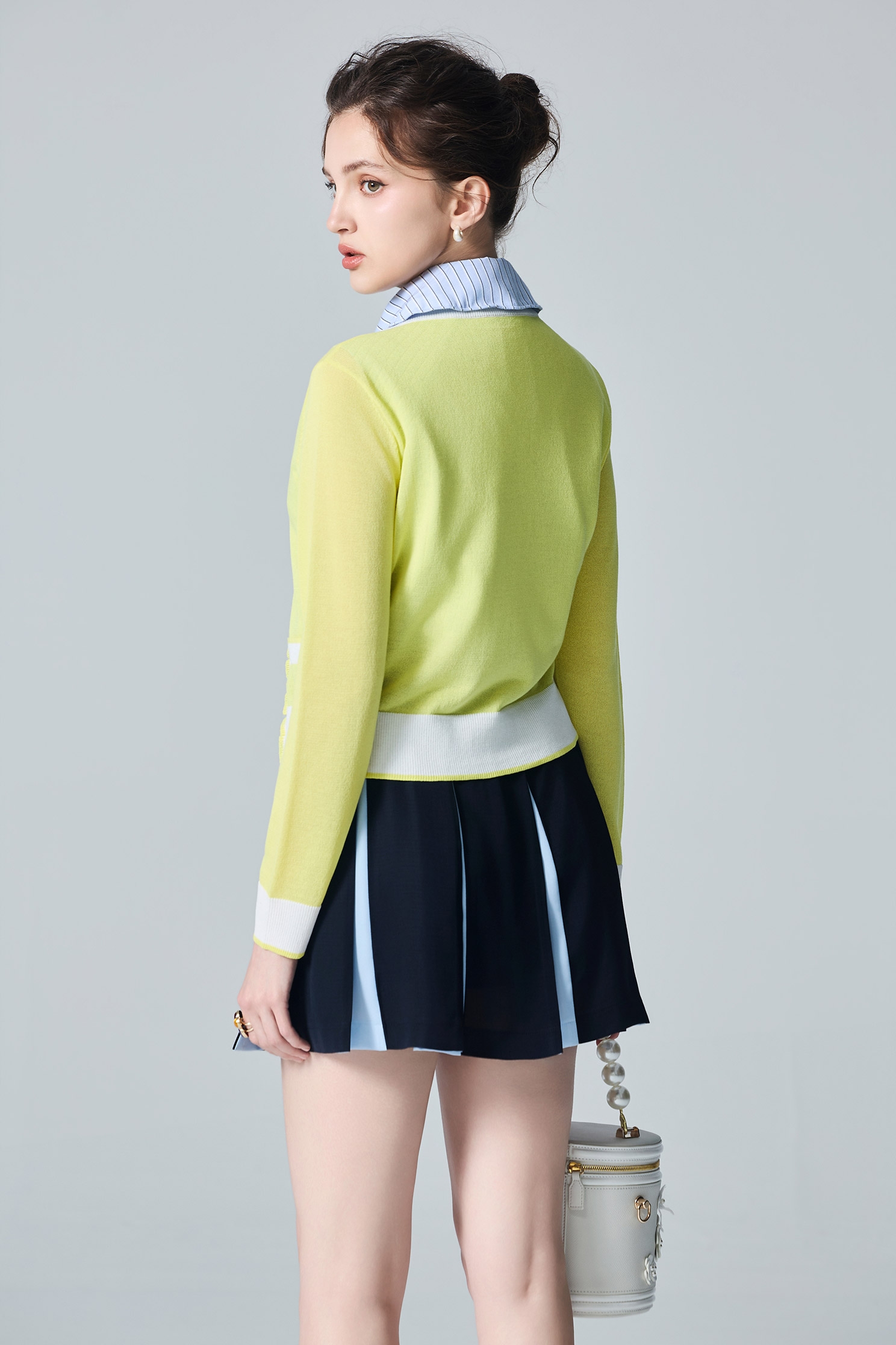 Ruffle Trim Knit Yellow CardiganRuffle Trim Knit Yellow Cardigan,Jackets,Outerwear,Season (AW) Look,Knitted,Knitted coats