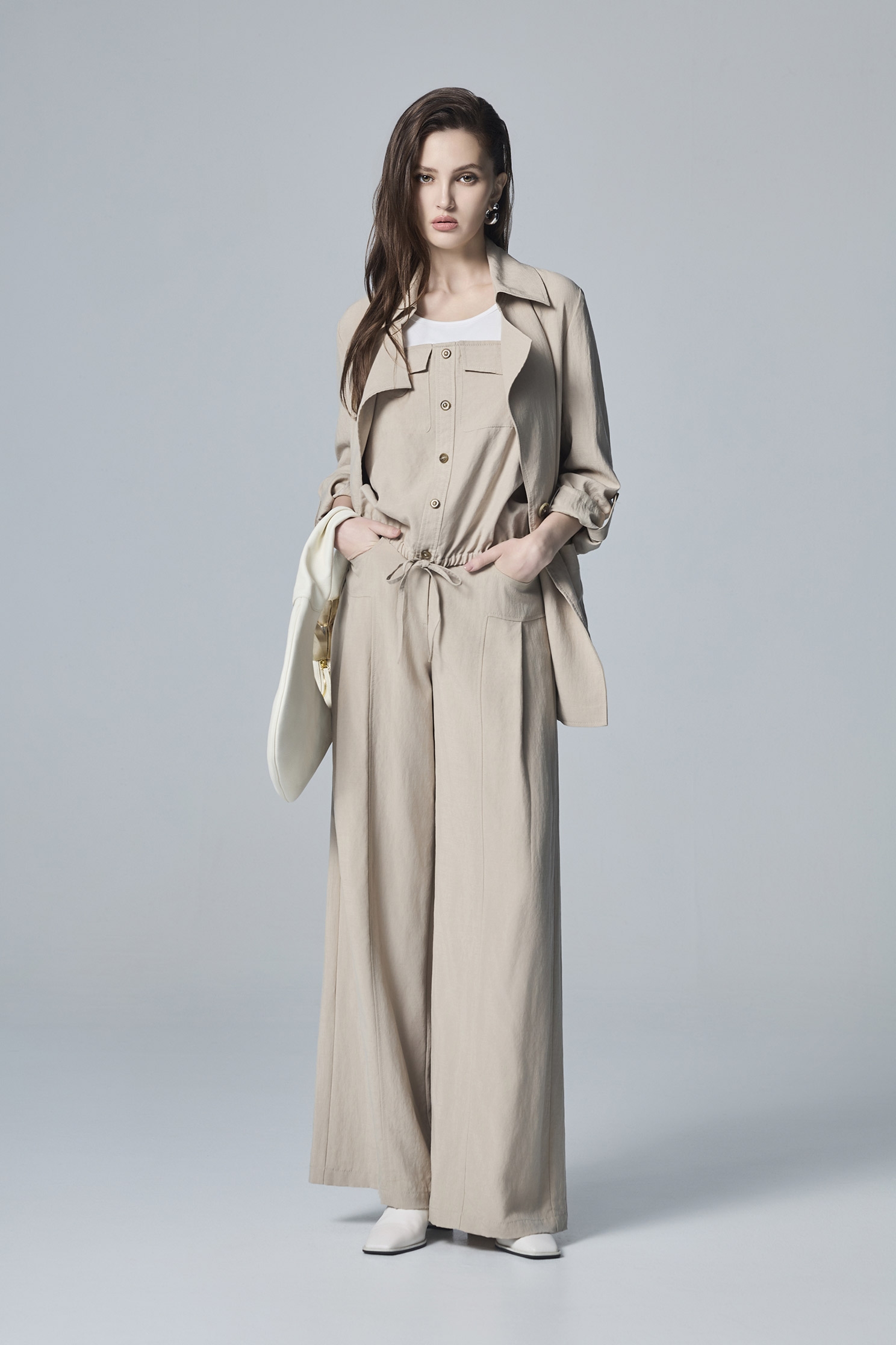 Mid Length Khaki JacketMid Length Khaki Jacket,Jackets,Outerwear,Season (AW) Look