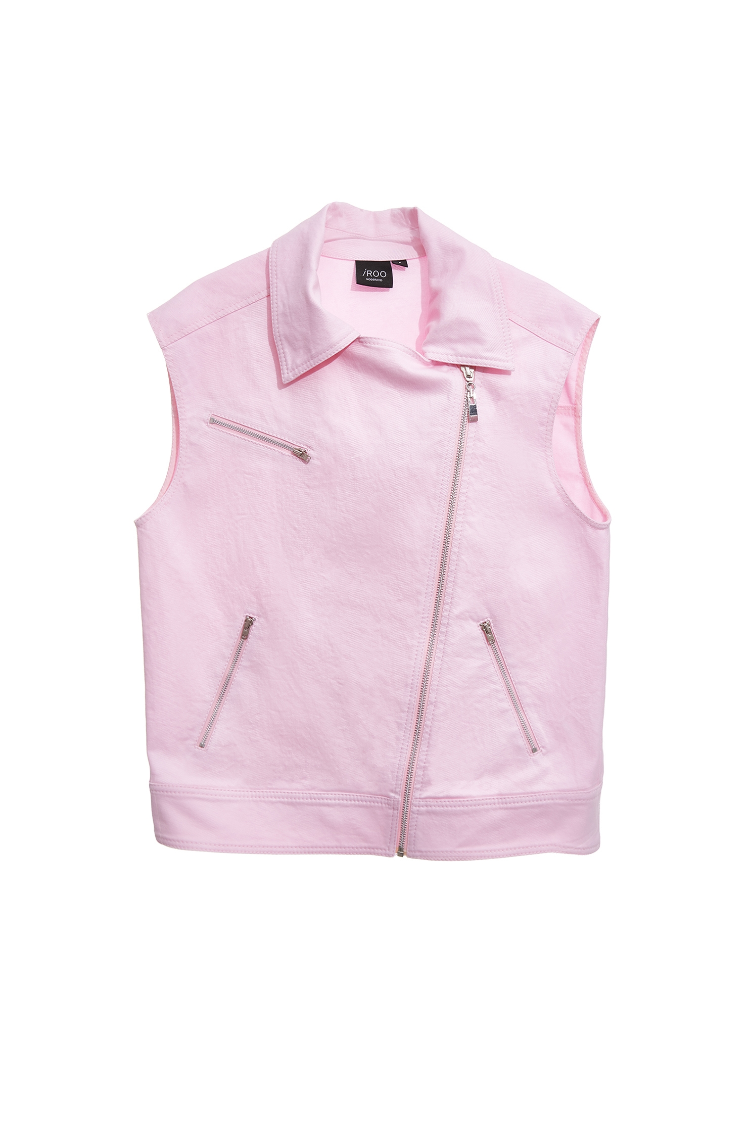 Wide Lapel Pink Denim VestWide Lapel Pink Denim Vest,Jackets,Outerwear,Denim,Denim Jackets,Season (AW) Look