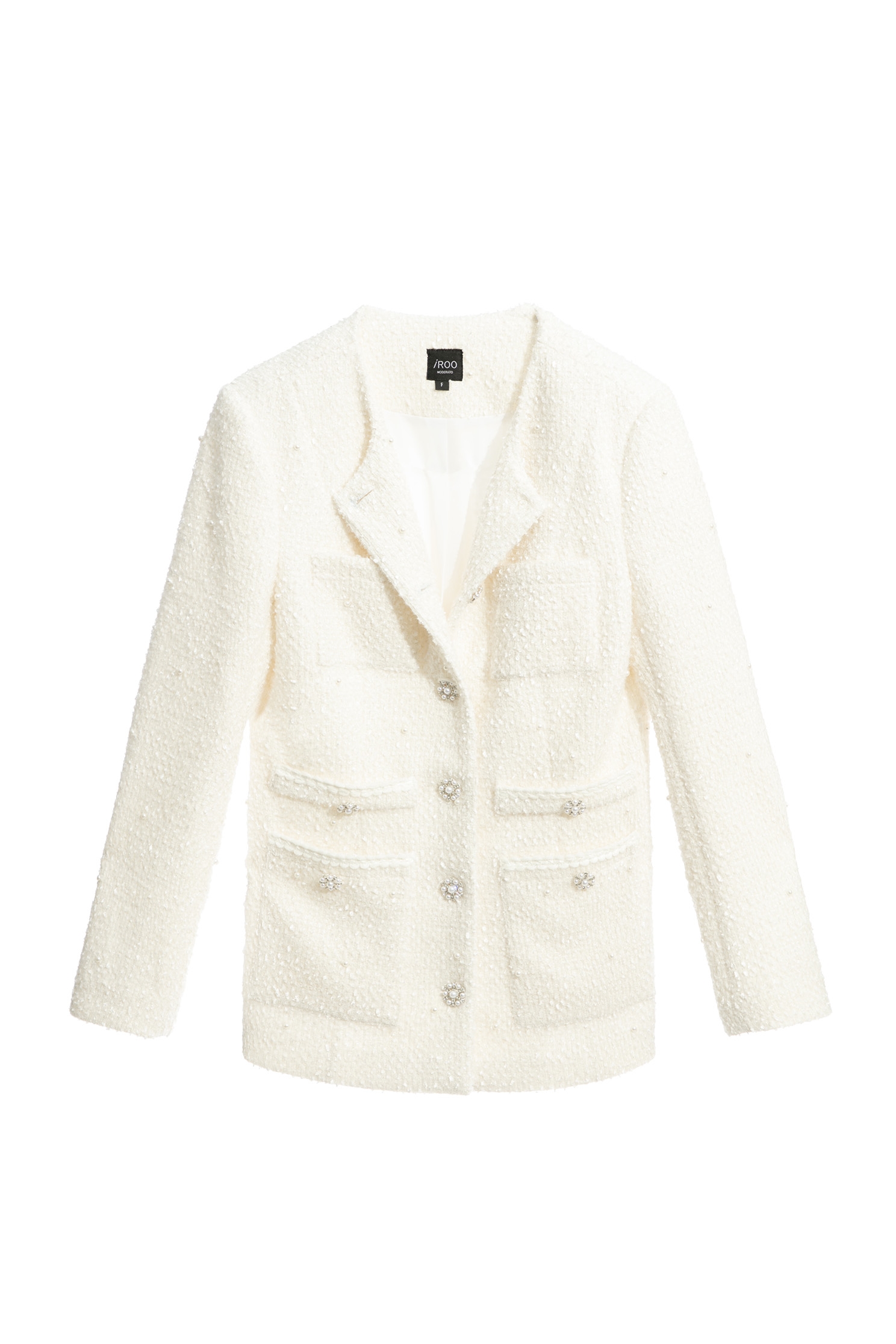 Mid Length Cream Colour Pearl JacketMid Length Cream Colour Pearl Jacket,Season (SS) Look,pearl,Blazers,longcoats
