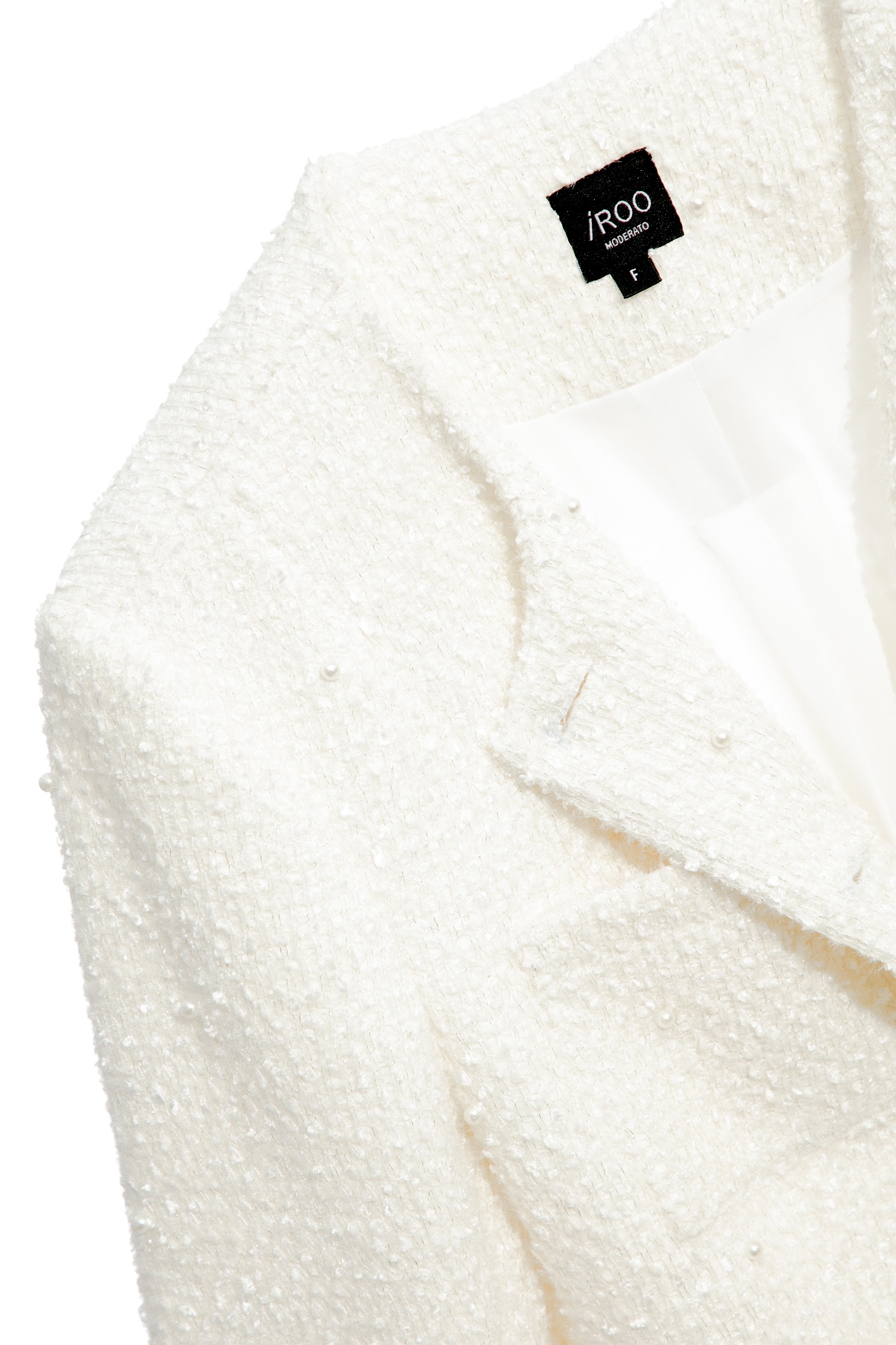 Mid Length Cream Colour Pearl JacketMid Length Cream Colour Pearl Jacket,Season (SS) Look,pearl,Blazers,longcoats