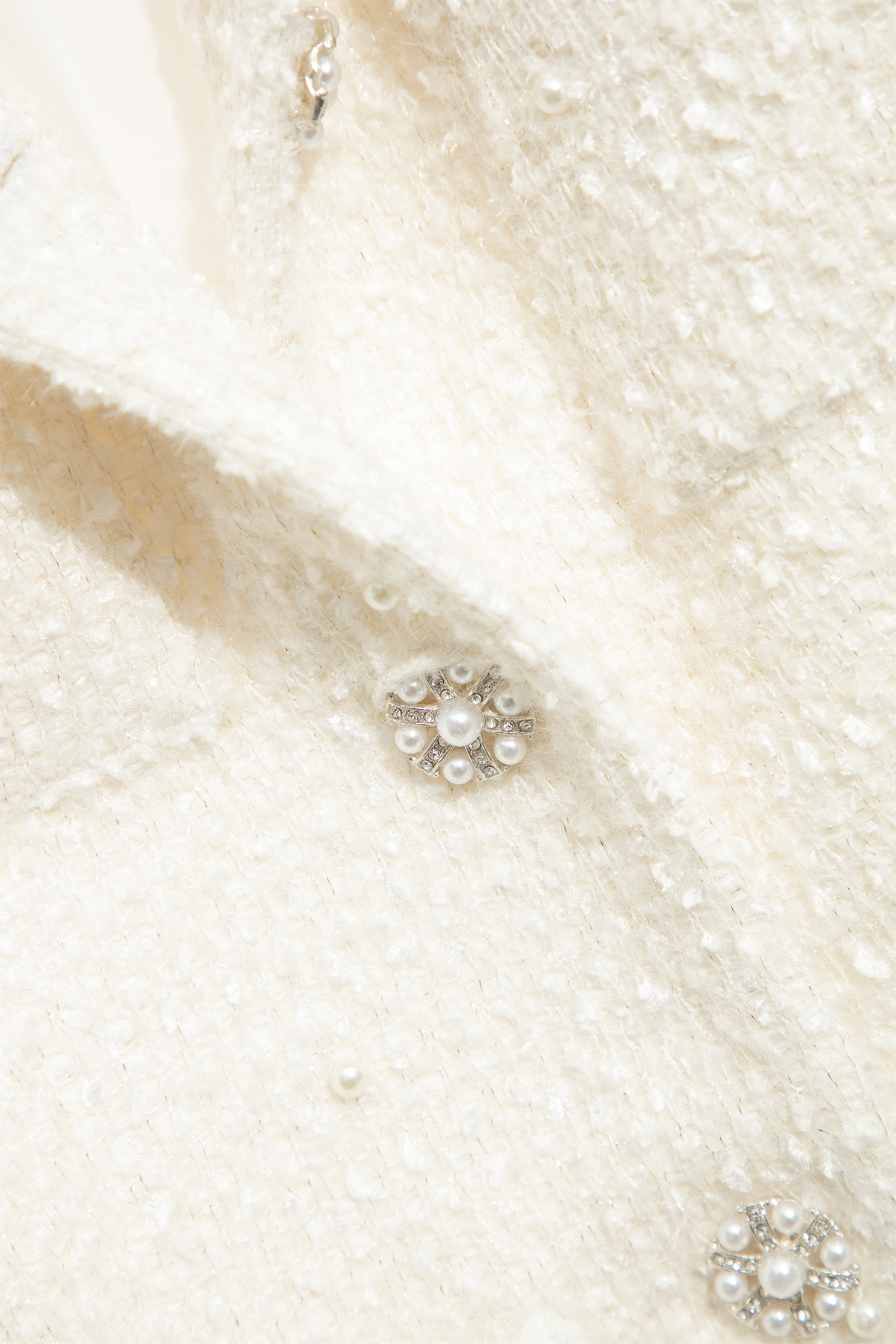 Mid Length Cream Colour Pearl JacketMid Length Cream Colour Pearl Jacket,Season (SS) Look,pearl,Blazers,longcoats