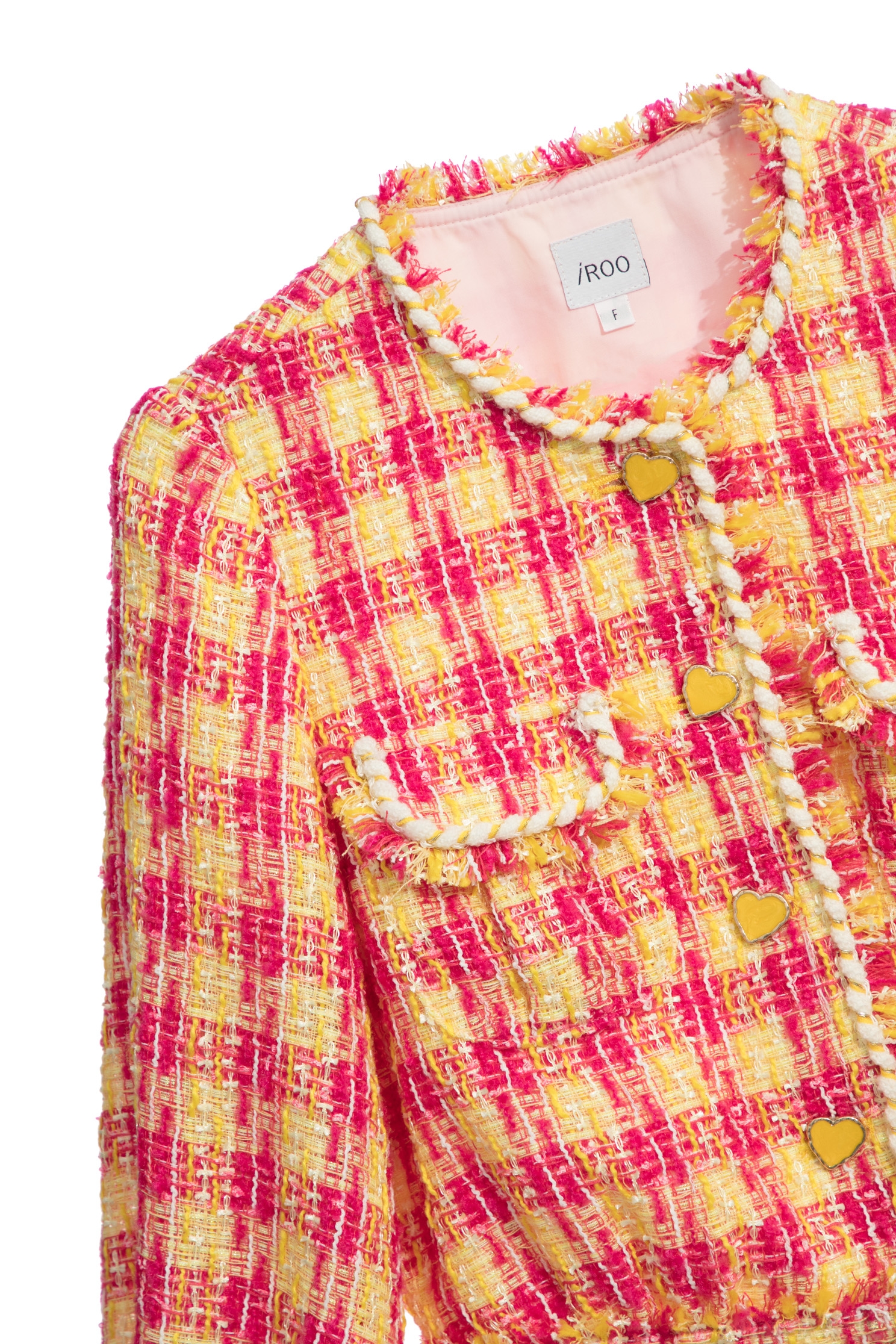 Yellow Red Checkered Tweed JacketYellow Red Checkered Tweed Jacket,Jackets,Season (SS) Look,Plaid