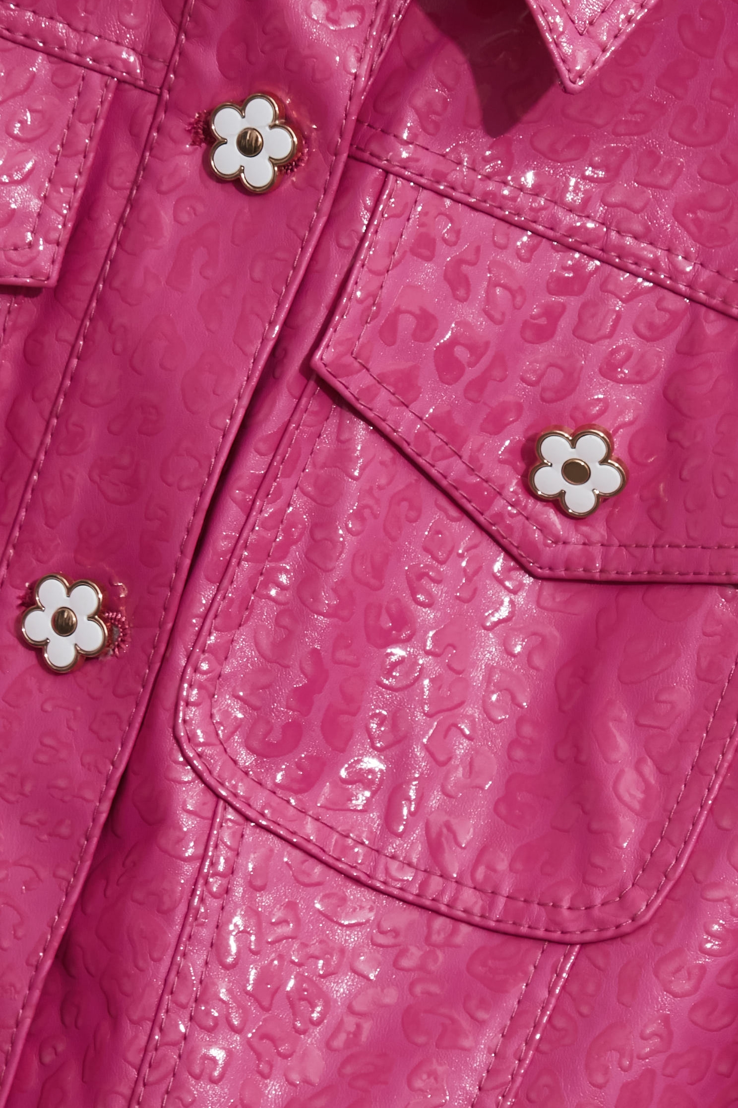 Leopard Embossed Print Fushia JacketLeopard Embossed Print Fushia Jacket,Jackets,Outerwear,Season (AW) Look