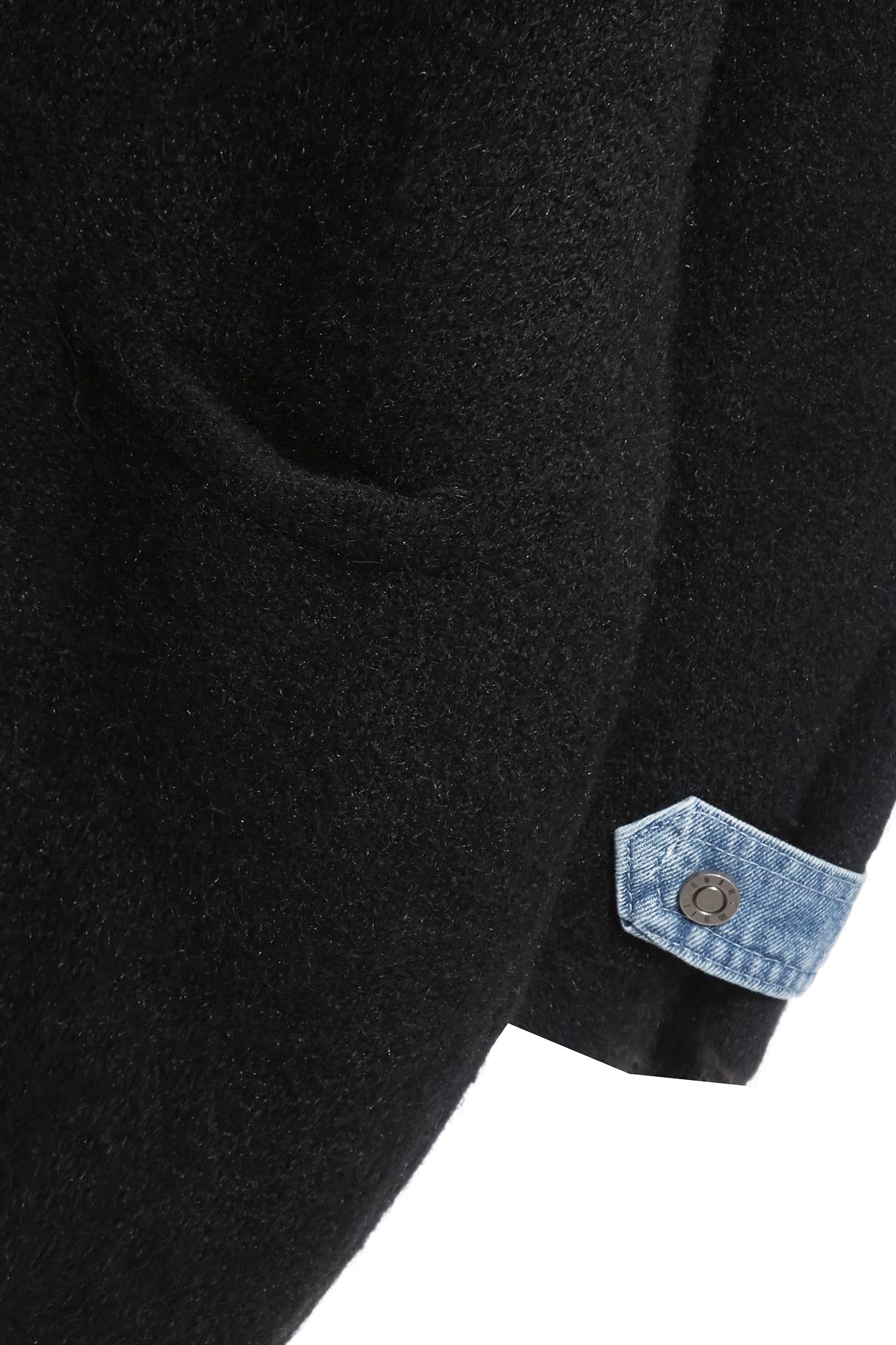 Denim With Knit Fabric Oversize JacketDenim With Knit Fabric Oversize Jacket,Office Looks,Denim,Outerwear,Denim,Season (AW) Look,Valentine,Knitted,Knitted coats