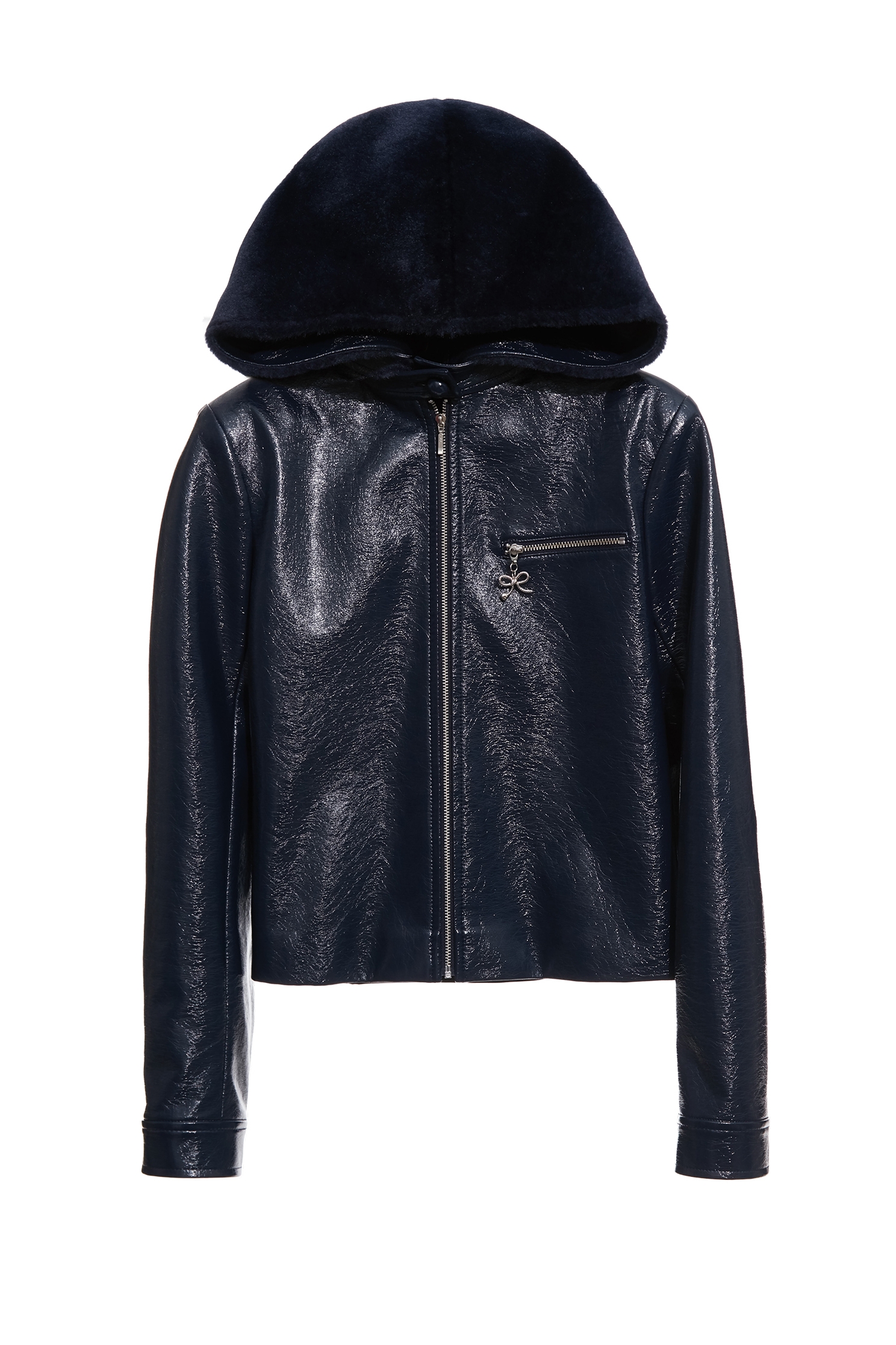 Metallic Sheen Navy PU jacketMetallic Sheen Navy PU jacket,Jackets,Outerwear,Season (AW) Look