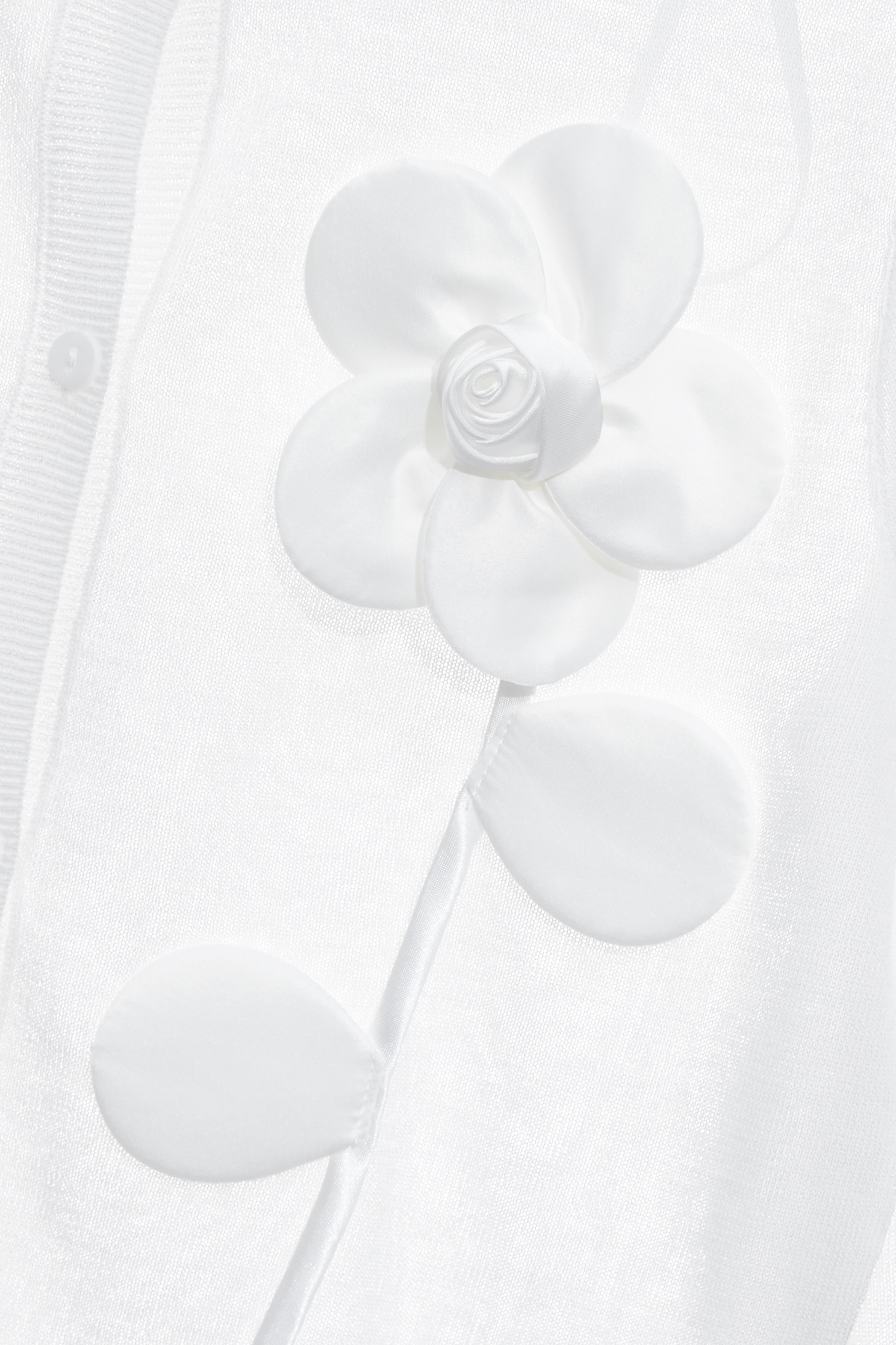 3-D Floral White Knit Cardigan3-D Floral White Knit Cardigan,Jackets,bestselling,Outerwear,White outerwear,Season (AW) Look,Knitted,Knitted coats