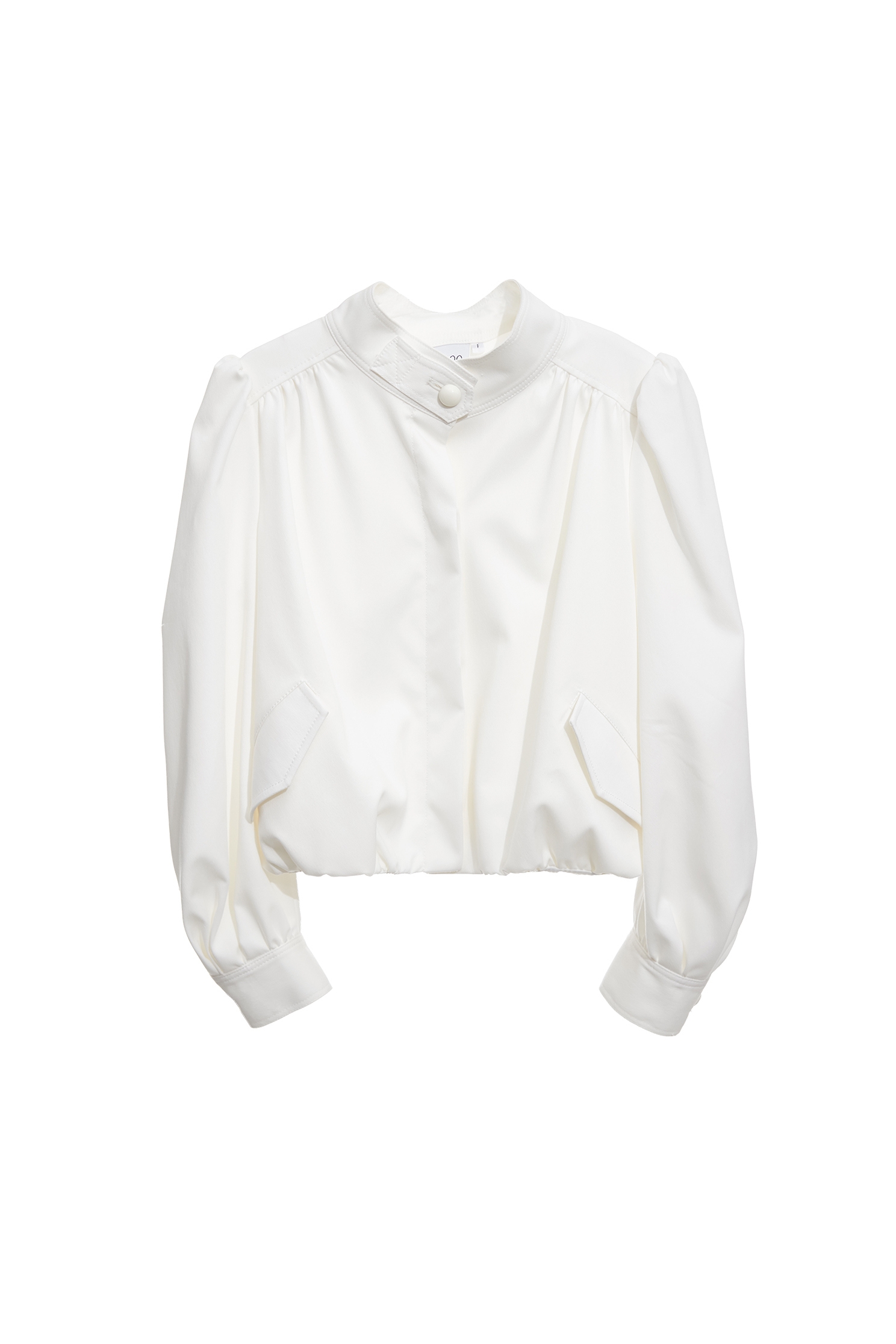 Puff Sleeve Stand collar JacketPuff Sleeve Stand collar Jacket,Jackets,Outerwear,White outerwear,Season (AW) Look