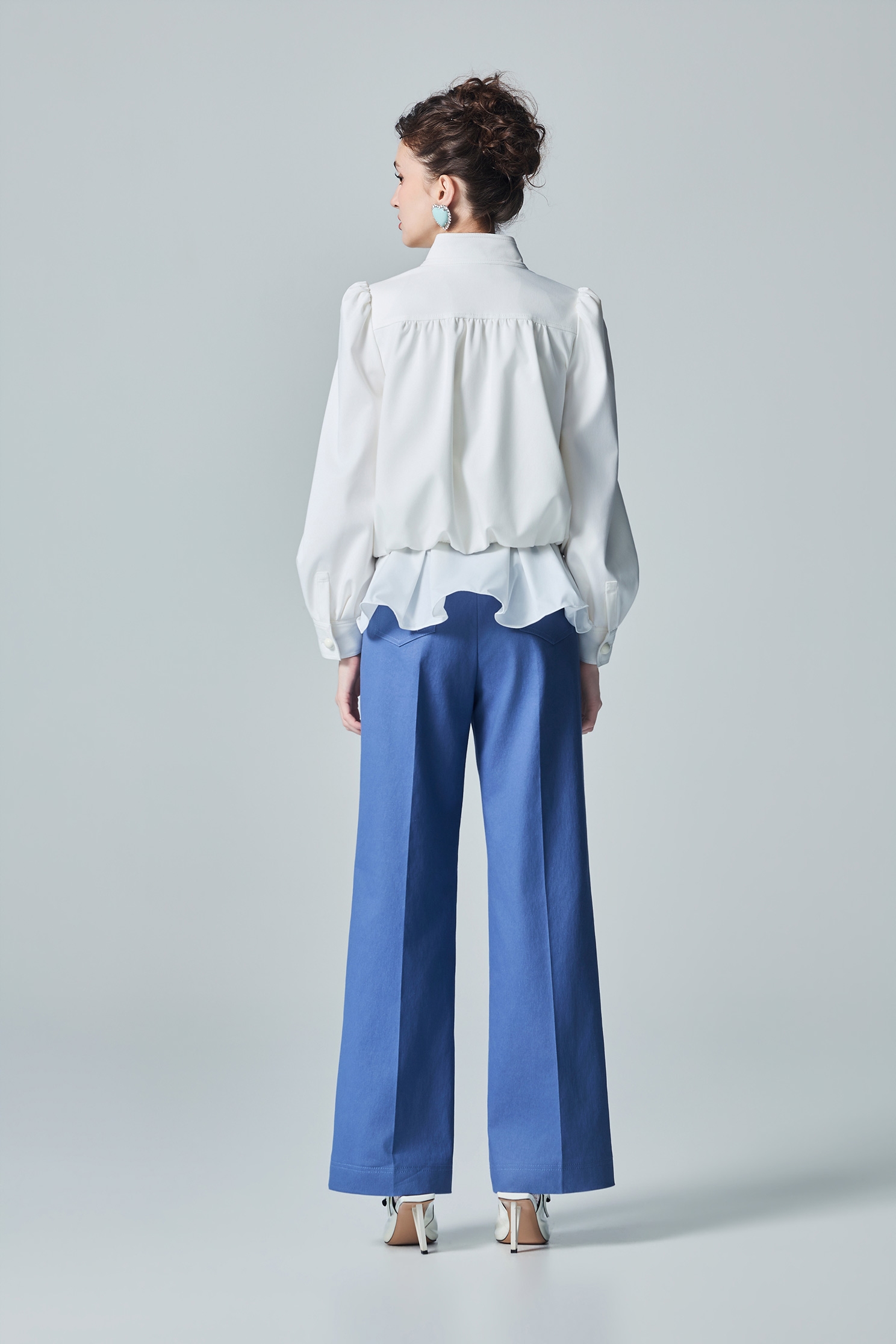 Puff Sleeve Stand collar JacketPuff Sleeve Stand collar Jacket,Jackets,Outerwear,White outerwear,Season (AW) Look