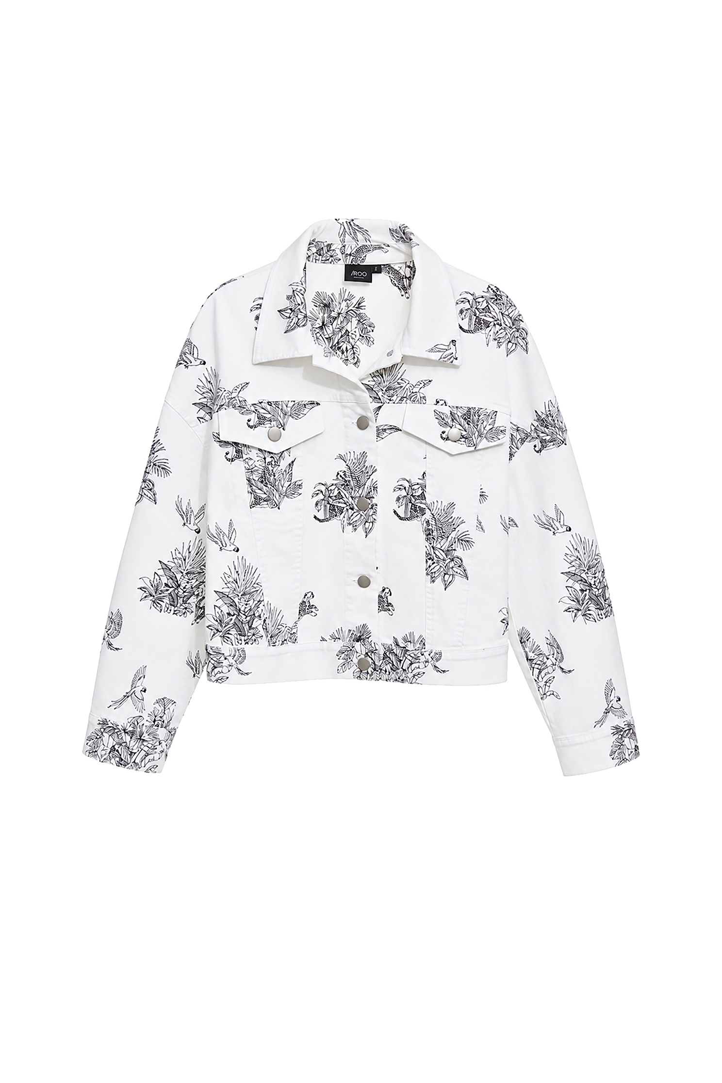 Graphic Embroidery White Denim JacketGraphic Embroidery White Denim Jacket,Jackets,Embroidered,Outerwear,Denim,Denim Jackets,White outerwear,Season (AW) Look