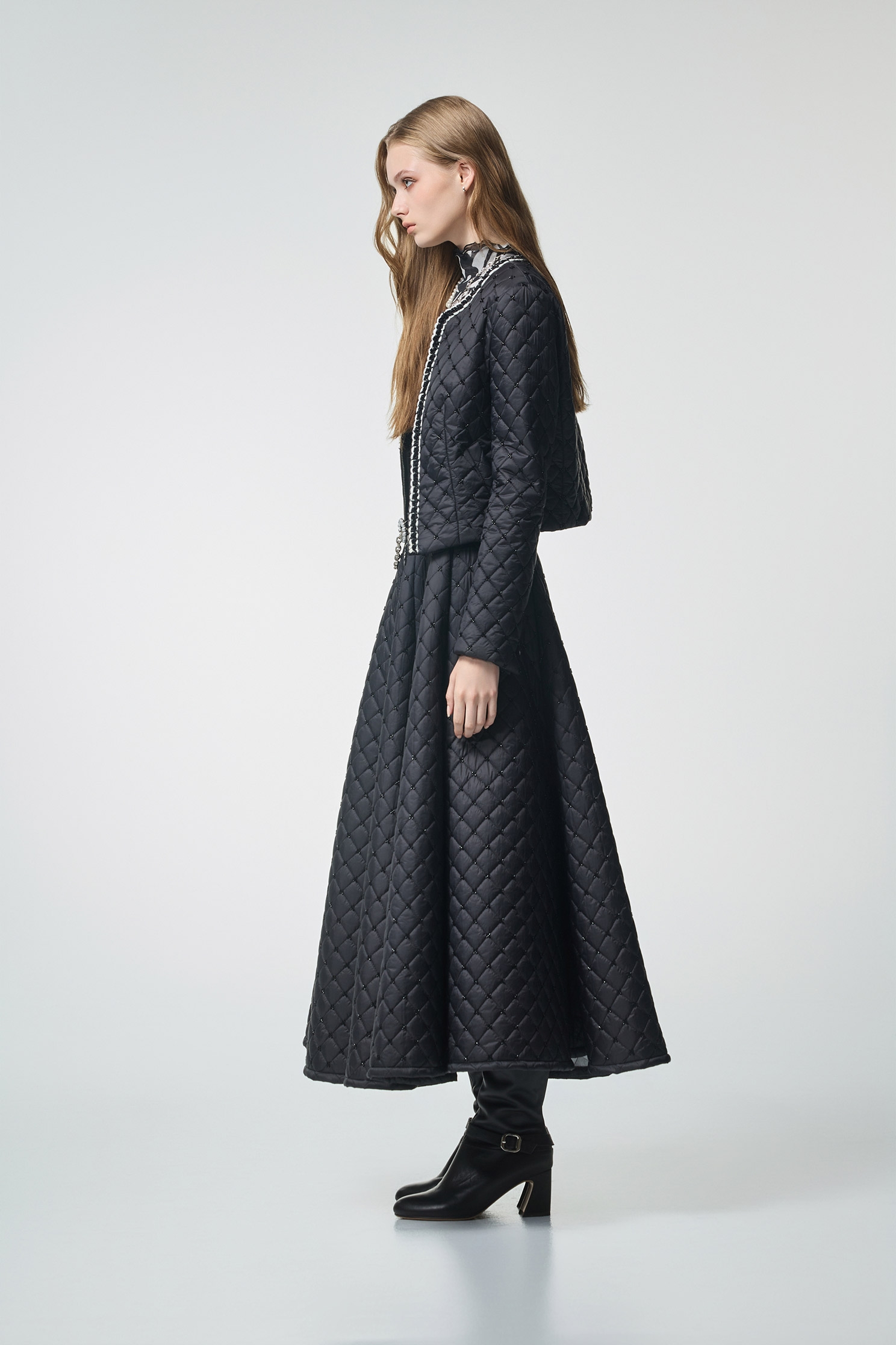 Front Zip Quilted Crop JacketFront Zip Quilted Crop Jacket,Jackets,Office Looks,Outerwear,co-ord sets,Season (AW) Look