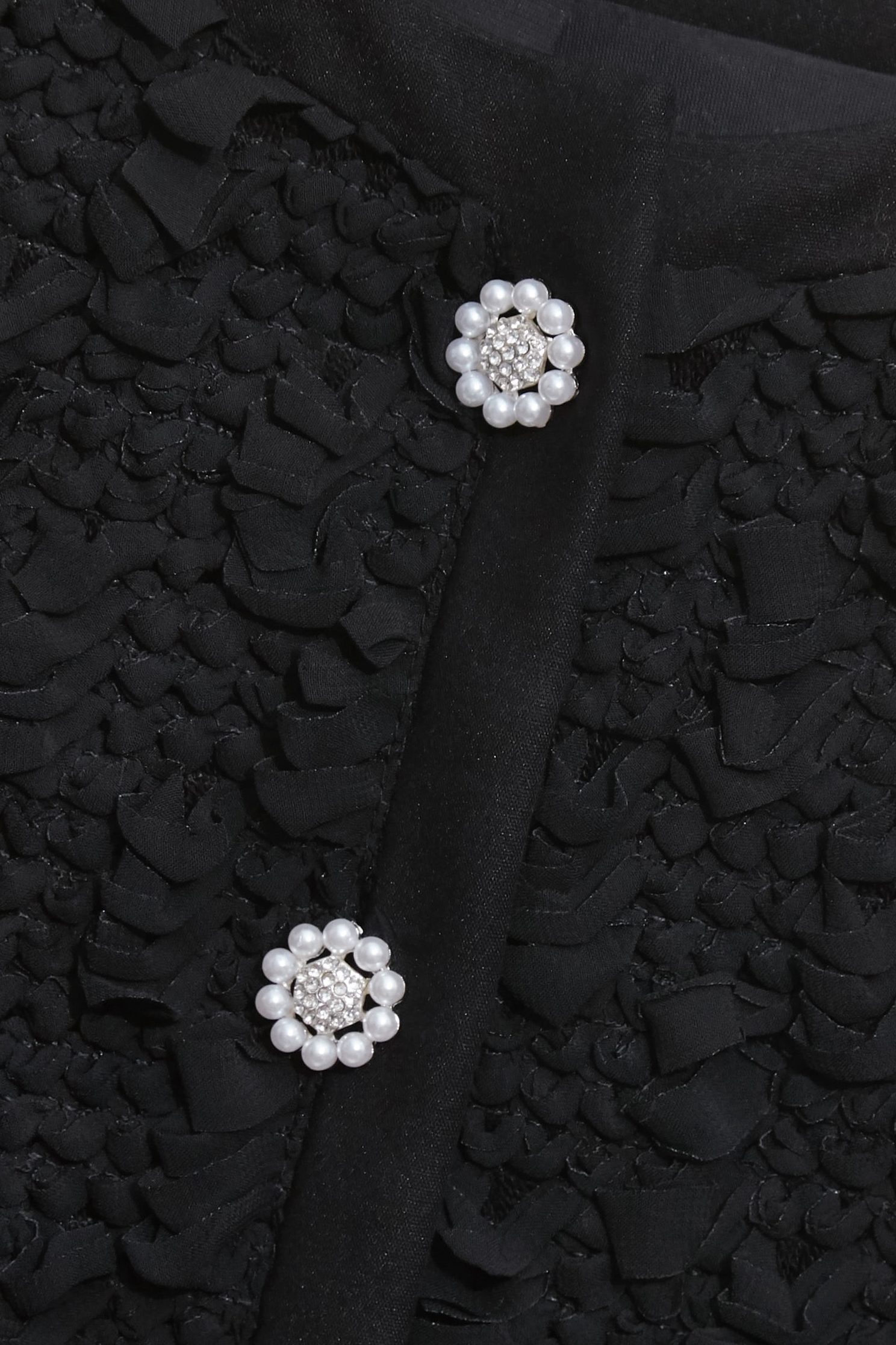 Textured Crop Black JacketTextured Crop Black Jacket,Jackets,Office Looks,Outerwear,co-ord sets,pearl,Season (AW) Look,Valentine,blossoms