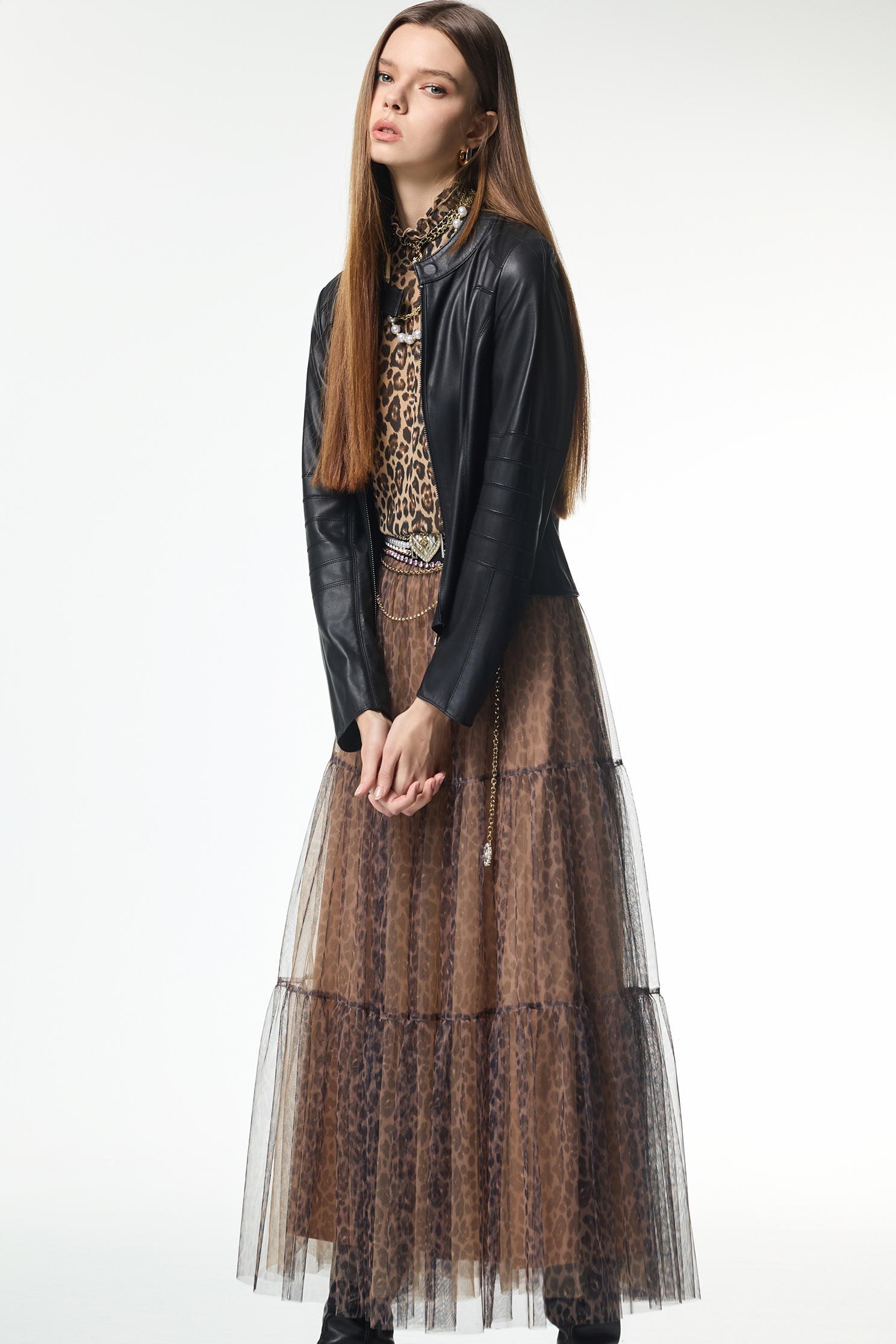 Front Zip Leather JacketFront Zip Leather Jacket,Jackets,Outerwear,Lether jackets,Leather,Season (AW) Look,Black outerwear