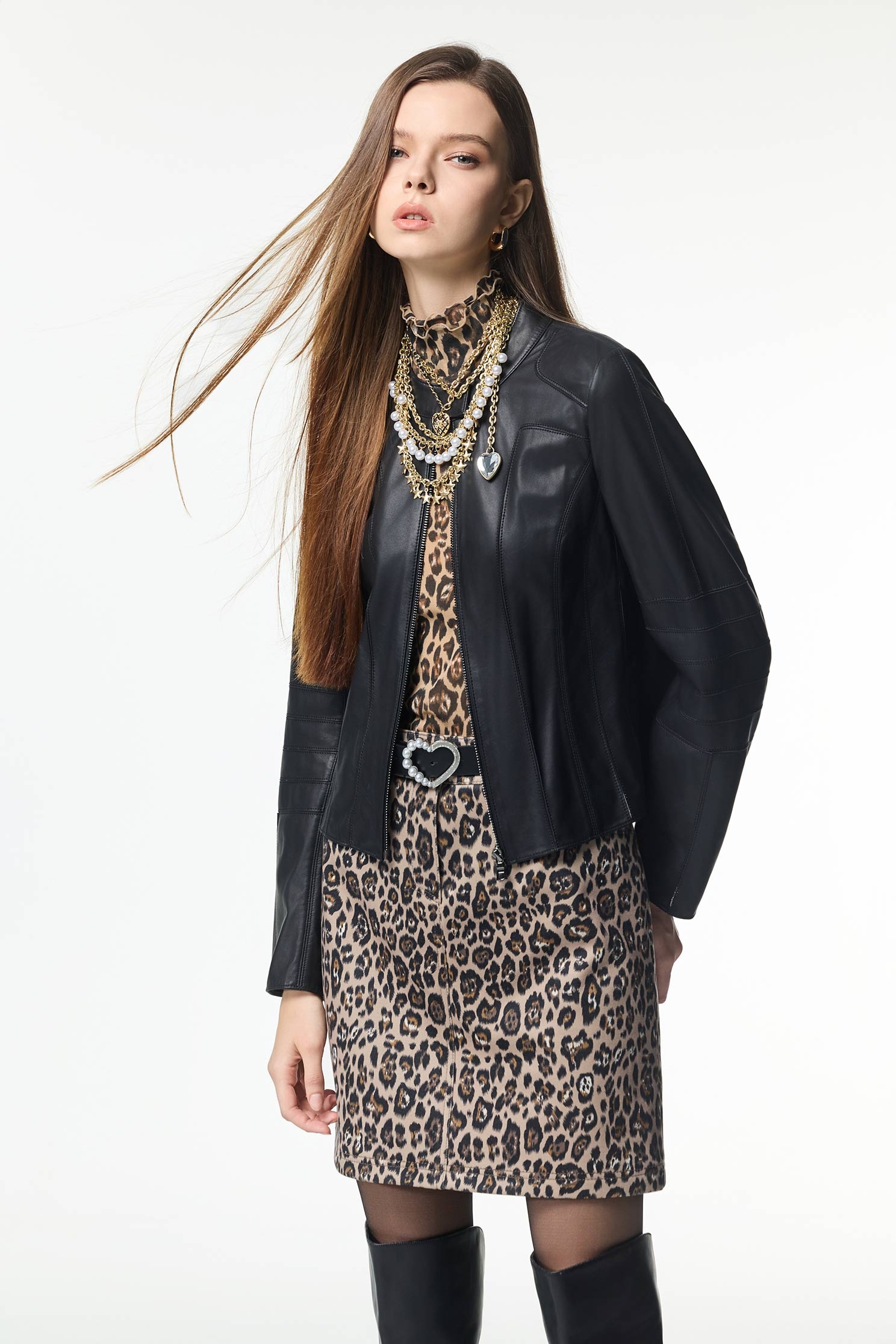 Front Zip Leather JacketFront Zip Leather Jacket,Jackets,Outerwear,Lether jackets,Leather,Season (AW) Look,Black outerwear