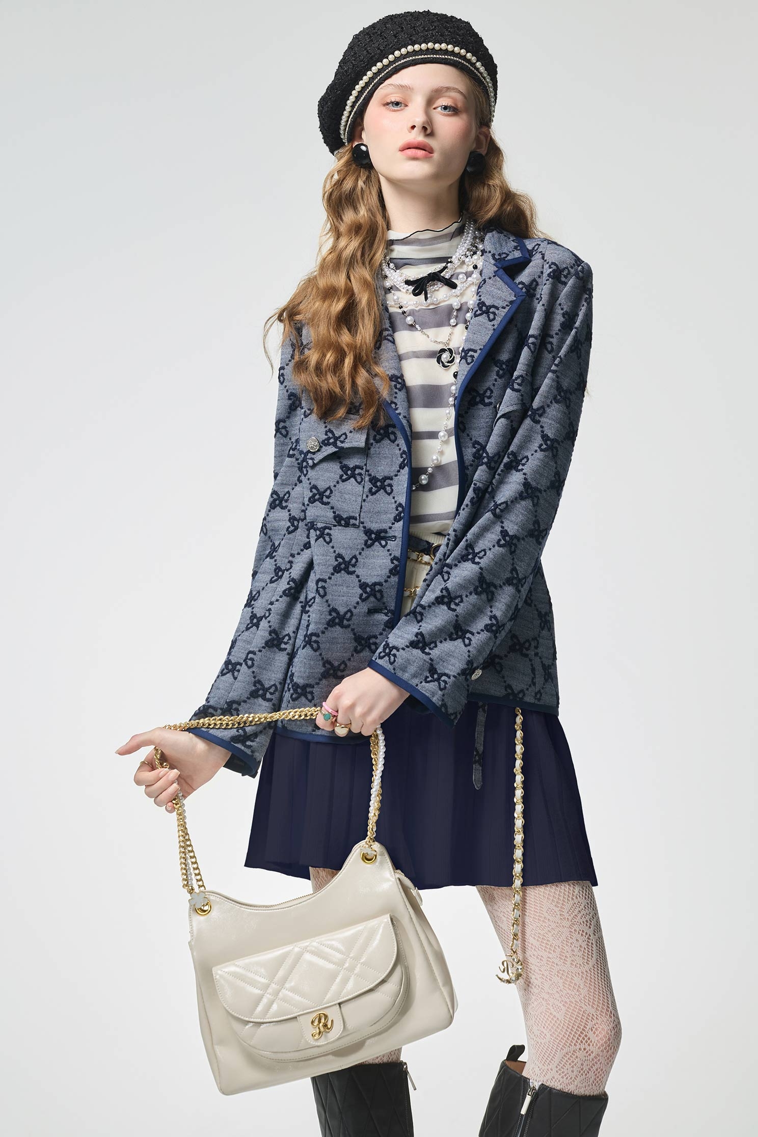 Embroidery Bow Detail BlazerEmbroidery Bow Detail Blazer,Jackets,Outerwear,Season (AW) Look,bows,Blazers