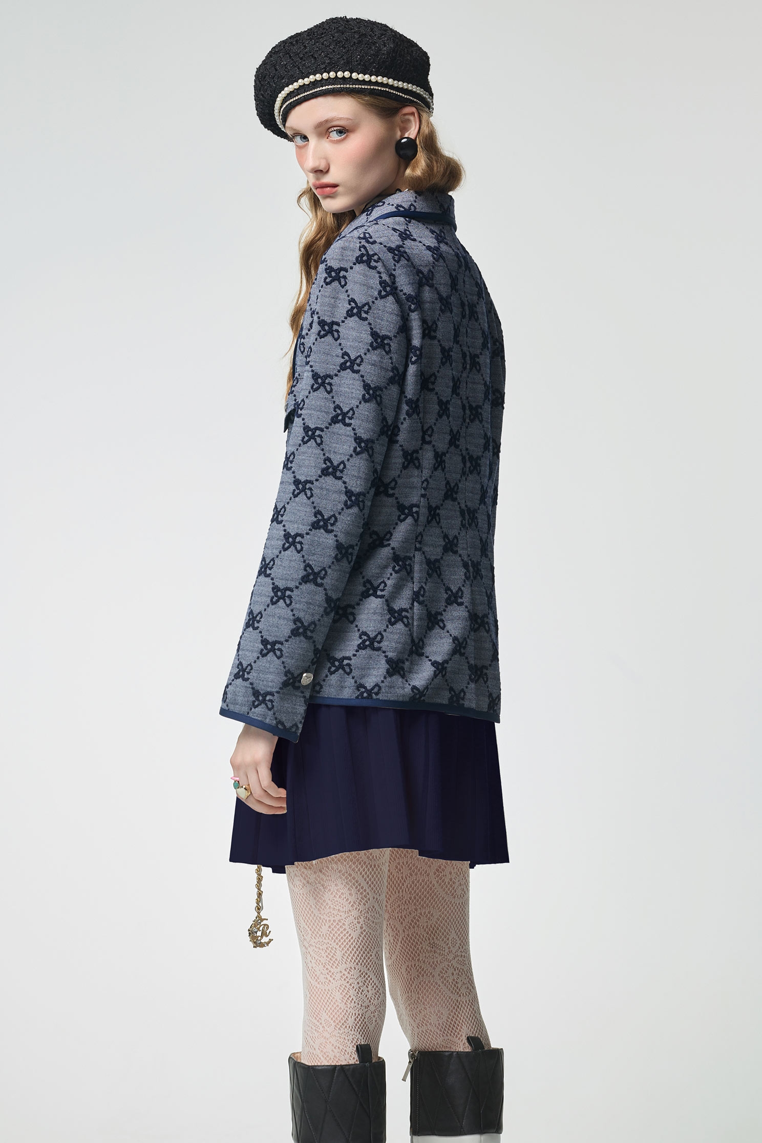 Embroidery Bow Detail BlazerEmbroidery Bow Detail Blazer,Jackets,Outerwear,Season (AW) Look,bows,Blazers