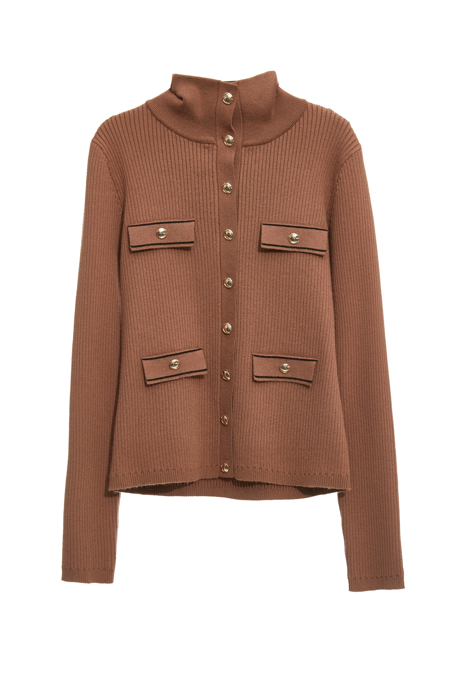 Turtleneck Knit Caramel CardiganTurtleneck Knit Caramel Cardigan,Jackets,Outerwear,Season (AW) Look,Knitted,Knitted coats