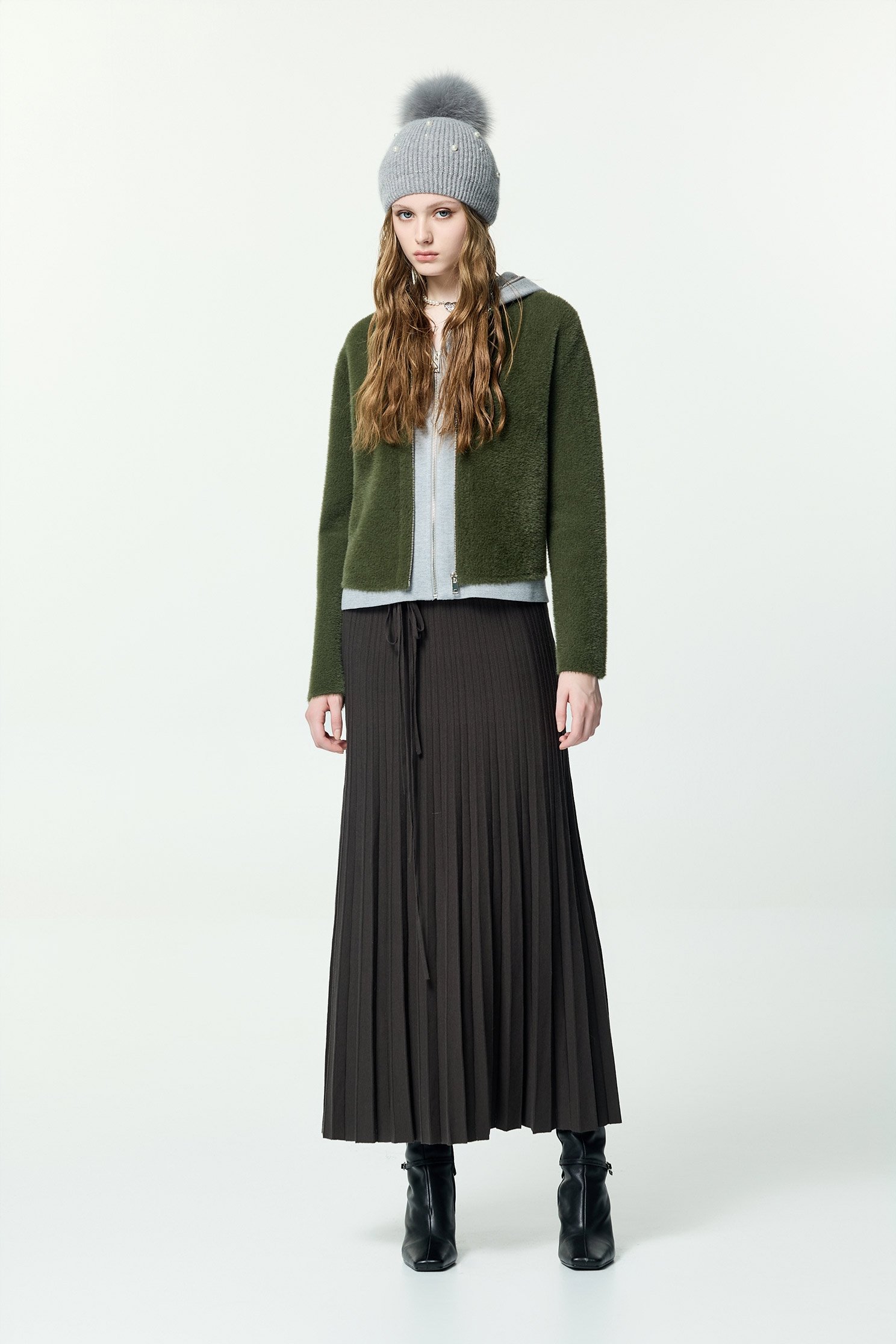 Fake Two Piece Faux Fur JacketFake Two Piece Faux Fur Jacket,Jackets,Outerwear,Season (AW) Look,Knitted,Knitted coats