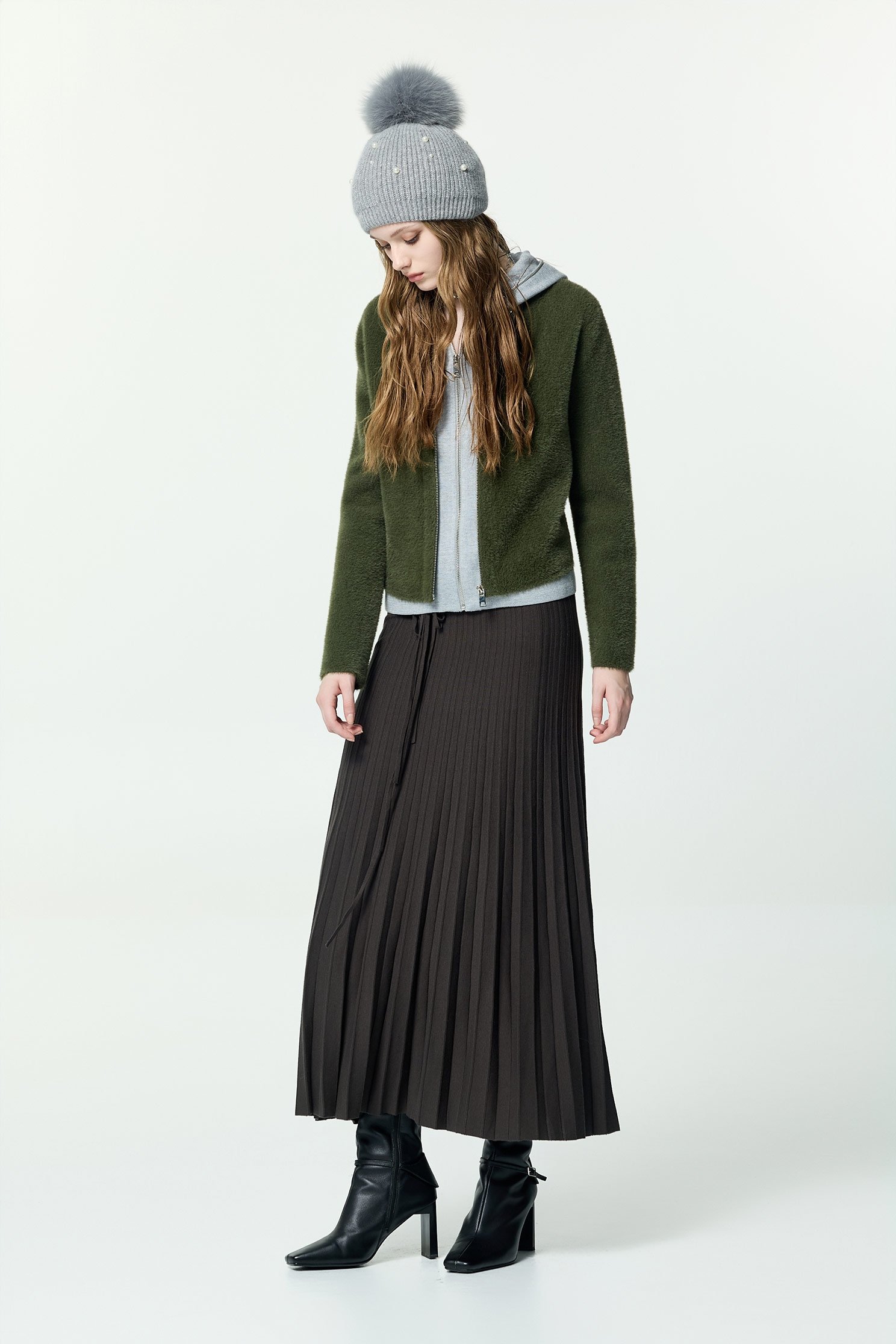 Fake Two Piece Faux Fur JacketFake Two Piece Faux Fur Jacket,Jackets,Outerwear,Season (AW) Look,Knitted,Knitted coats