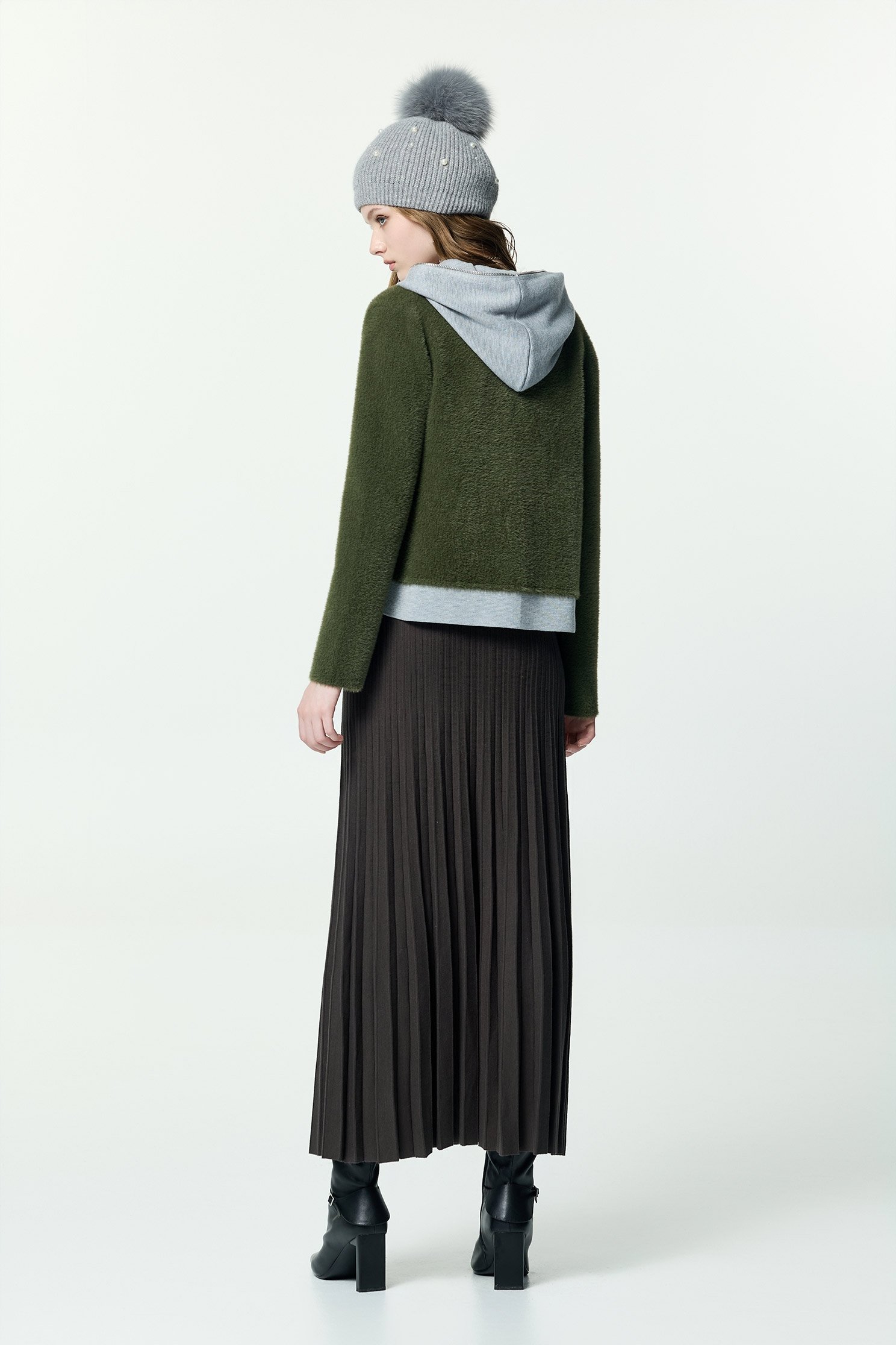 Fake Two Piece Faux Fur JacketFake Two Piece Faux Fur Jacket,Jackets,Outerwear,Season (AW) Look,Knitted,Knitted coats