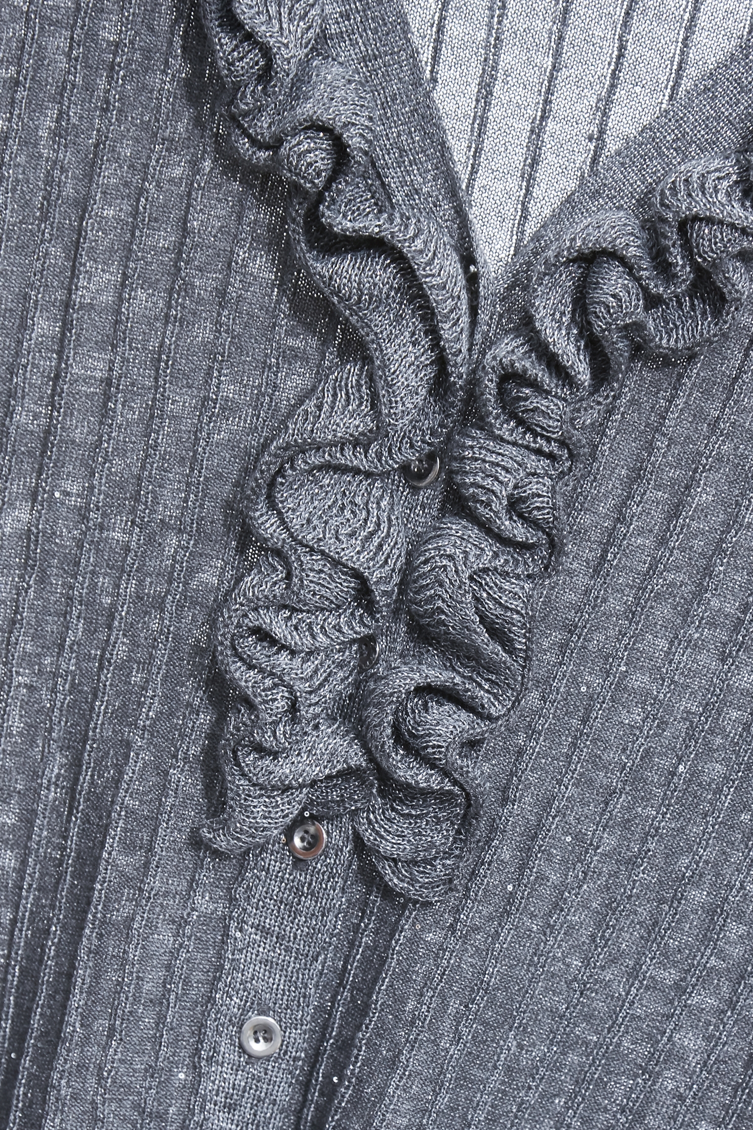 Ruffle Detail Grey Knit CardiganRuffle Detail Grey Knit Cardigan,Jackets,Outerwear,Season (AW) Look,Knitted,Knitted tops,Knitted coats