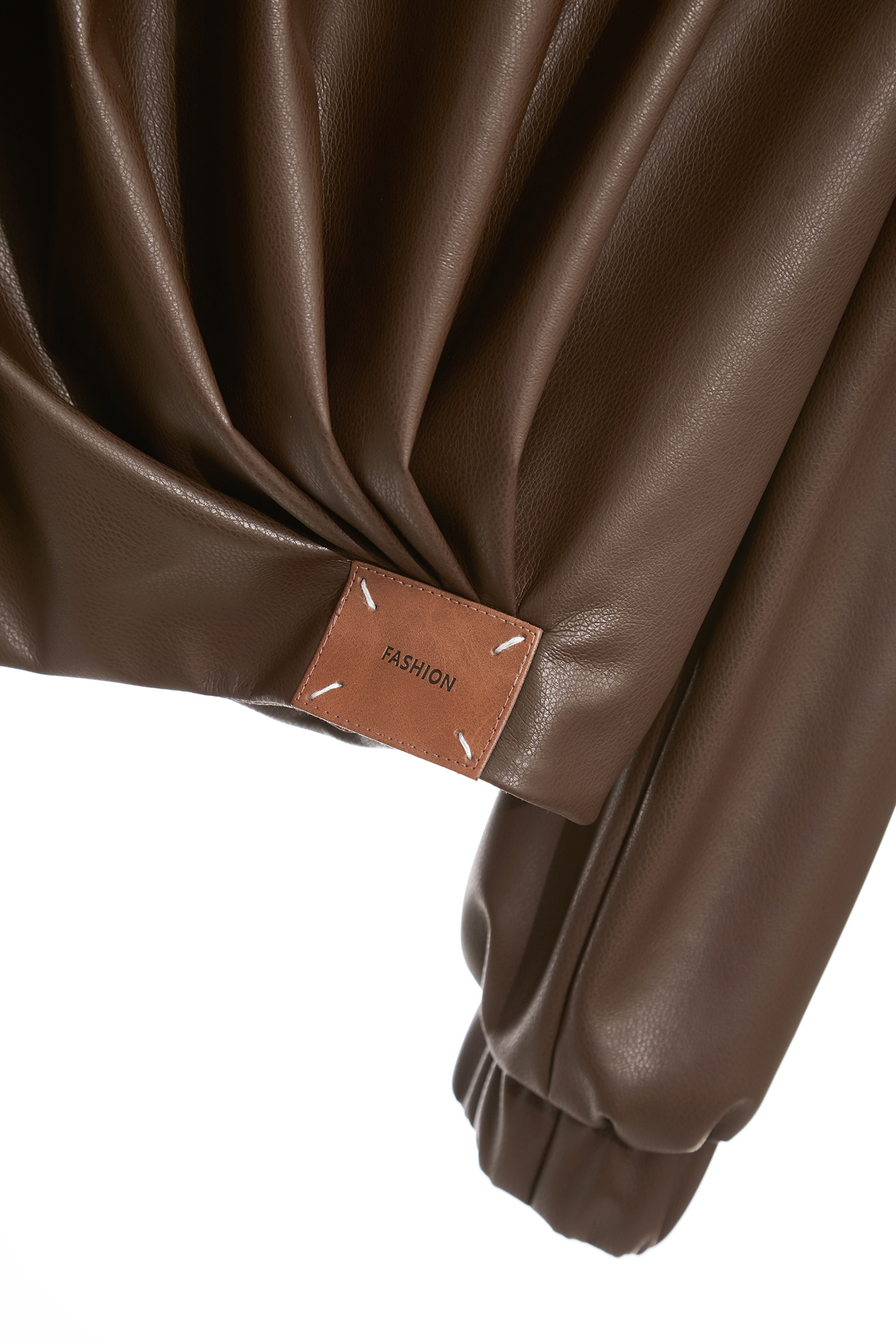 PU Pleated Detail Coco Brown JacketPU Pleated Detail Coco Brown Jacket,Jackets,Outerwear,Leather,Season (AW) Look