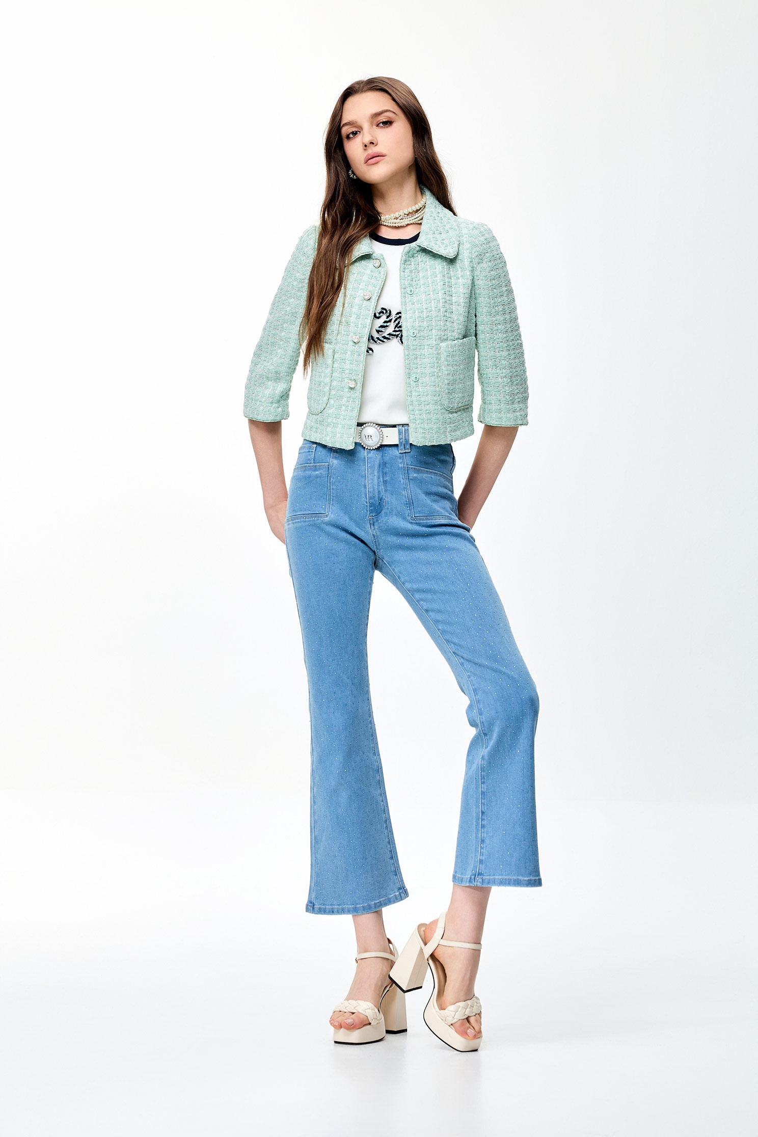 Classic Collar Jacket With Sequin DetailClassic Collar Jacket With Sequin Detail,Jackets,Season (SS) Look