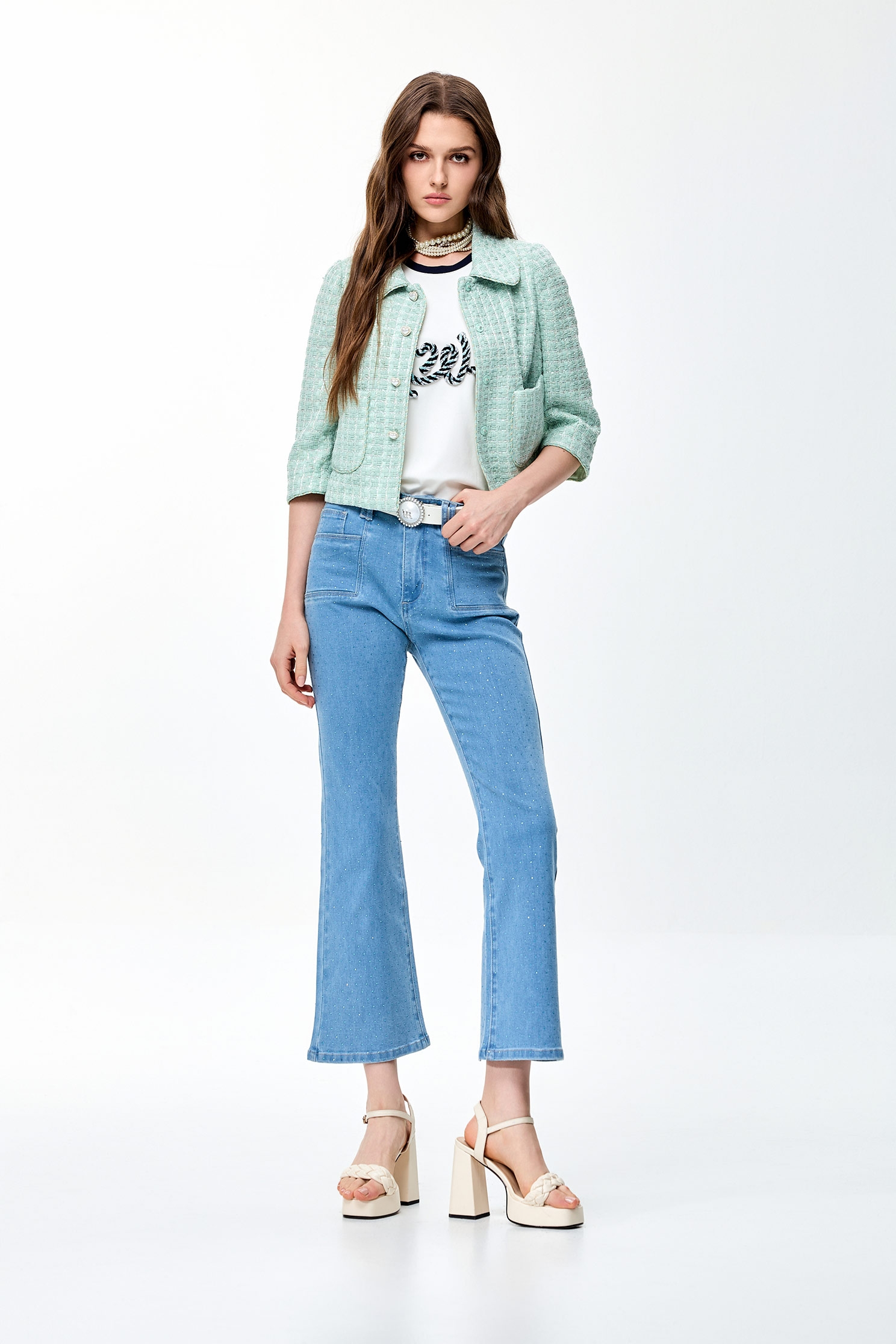 Classic Collar Jacket With Sequin DetailClassic Collar Jacket With Sequin Detail,Jackets,Season (SS) Look