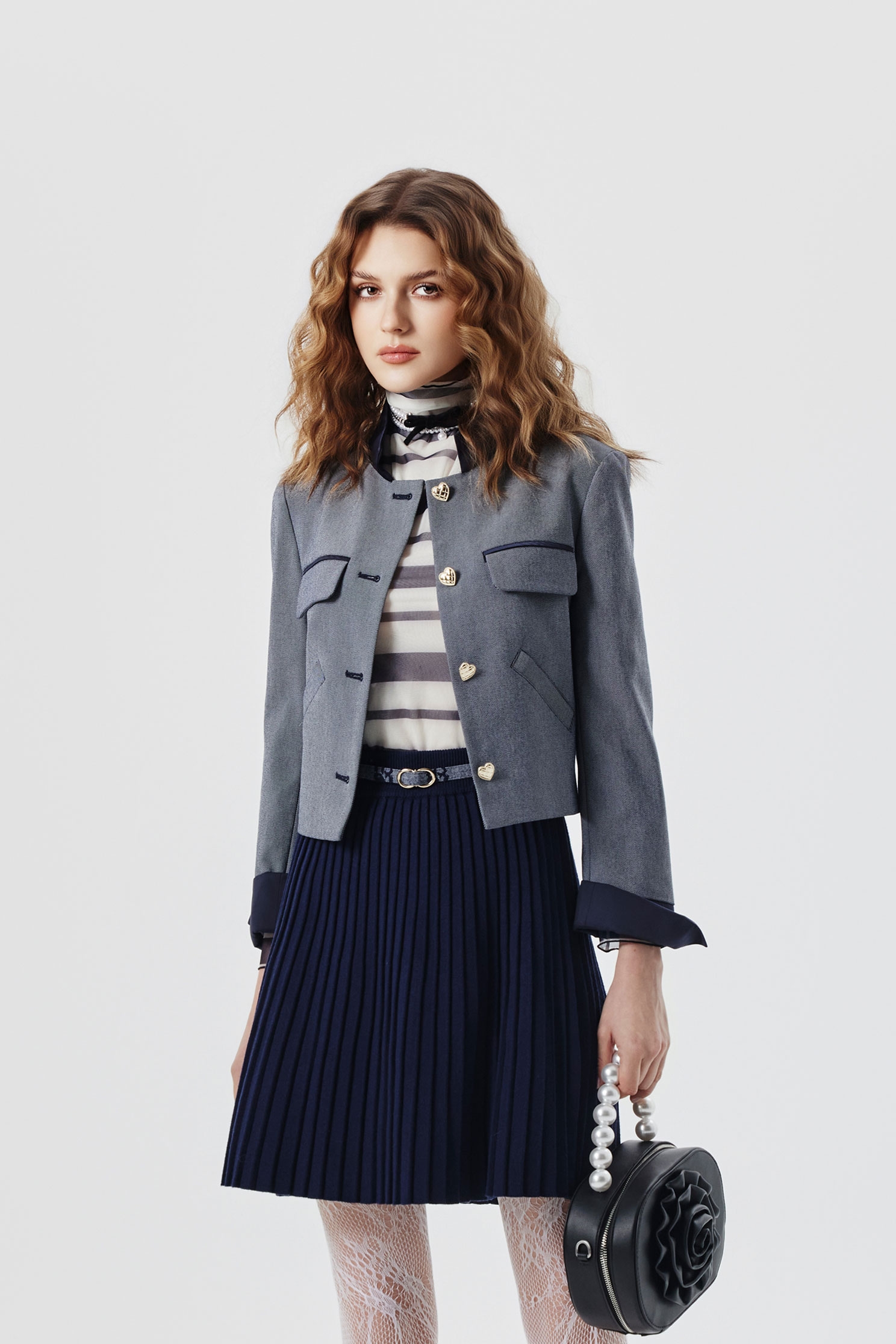 Grey Denim Jacket With Contrast TrimGrey Denim Jacket With Contrast Trim,Outerwear,Season (SS) Look,Denim,Denim Jackets