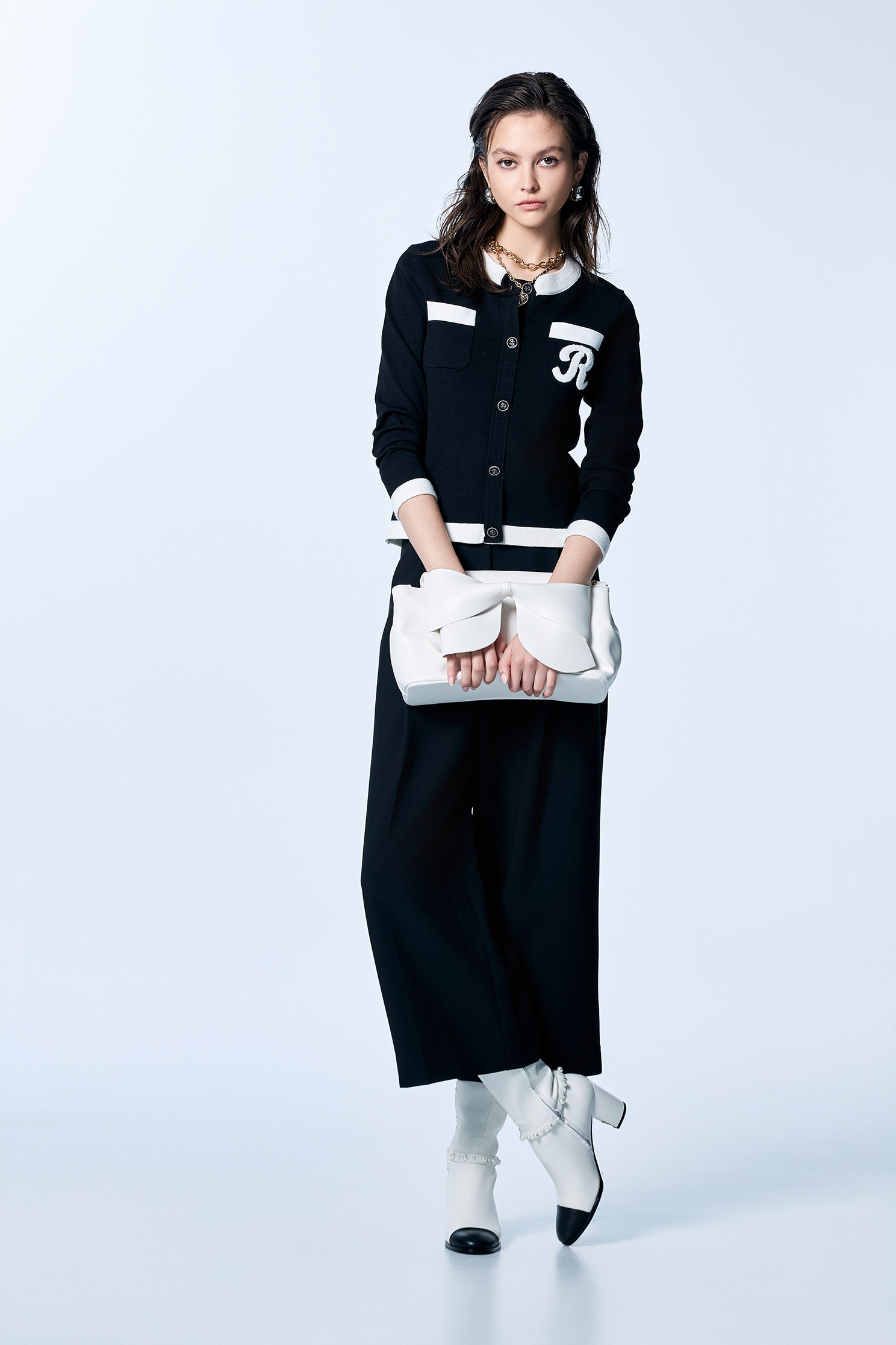 R Logo Classic Knit TopR Logo Classic Knit Top,Tops,Season (SS) Look,Knitted,Knitted coats