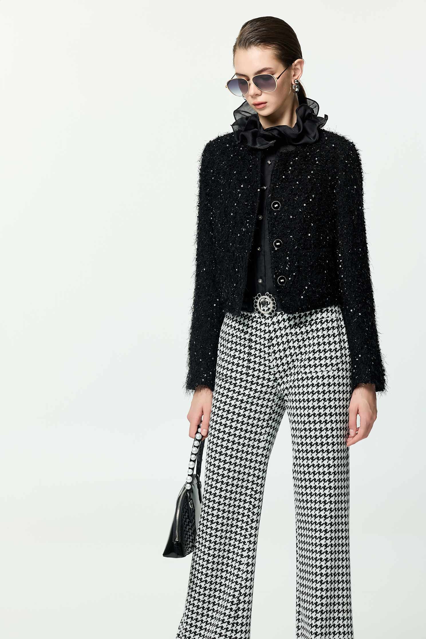 Fringe Detail Sequin JacketFringe Detail Sequin Jacket,Jackets,Outerwear,Season (AW) Look,Black outerwear