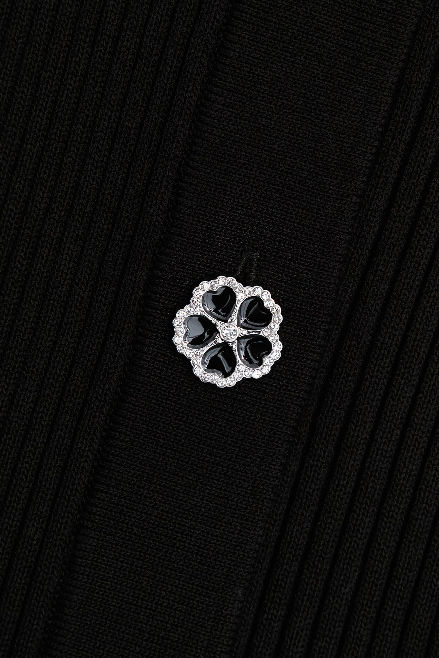 Floral Button Long Sleeve Knit CardiganFloral Button Long Sleeve Knit Cardigan,Jackets,Outerwear,Season (AW) Look,Knitted,Knitted coats,Black outerwear