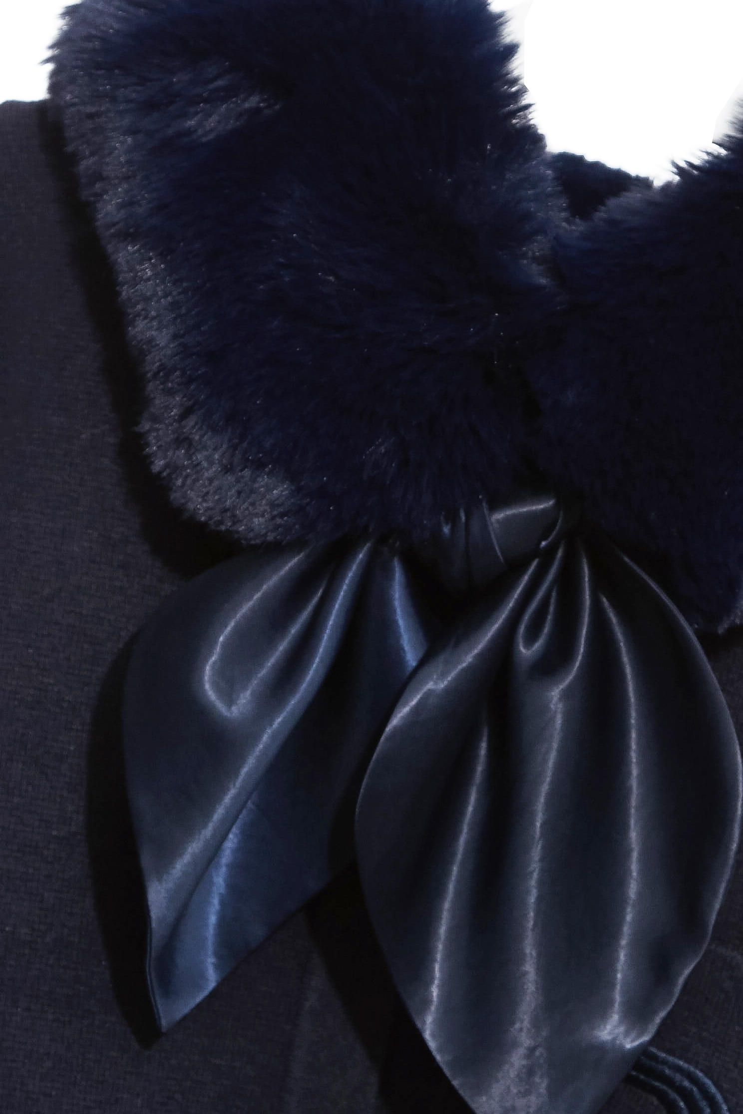 Detachable Faux Fur Collar Navy CardiganDetachable Faux Fur Collar Navy Cardigan,Jackets,Embroidered,Outerwear,Season (AW) Look,Valentine,Knitted,Knitted coats