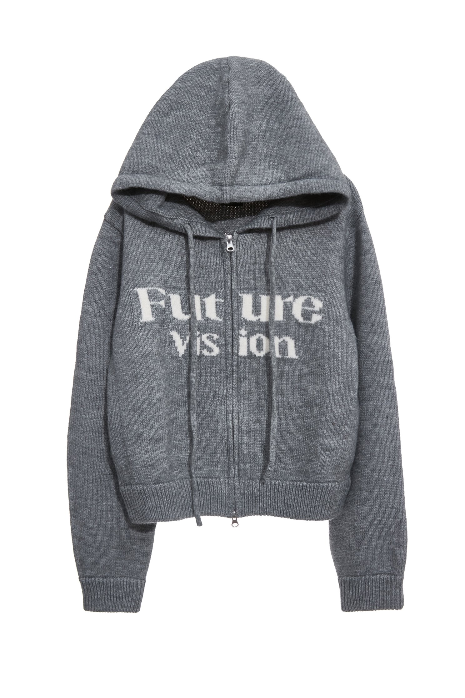 Front Slogan Hoodie Knit TopFront Slogan Hoodie Knit Top,Jackets,Outerwear,Season (AW) Look,Knitted,Knitted coats