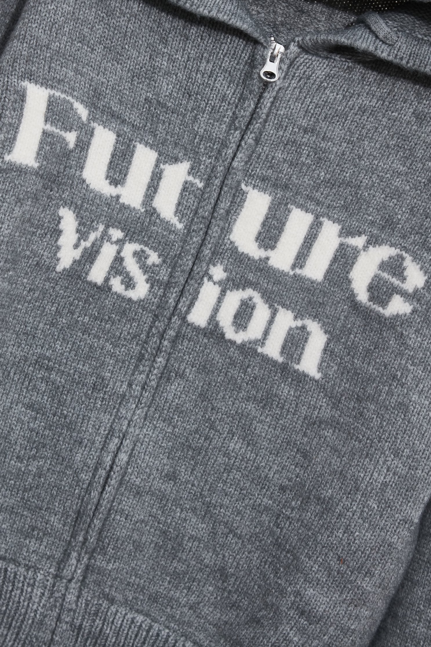 Front Slogan Hoodie Knit TopFront Slogan Hoodie Knit Top,Jackets,Outerwear,Season (AW) Look,Knitted,Knitted coats